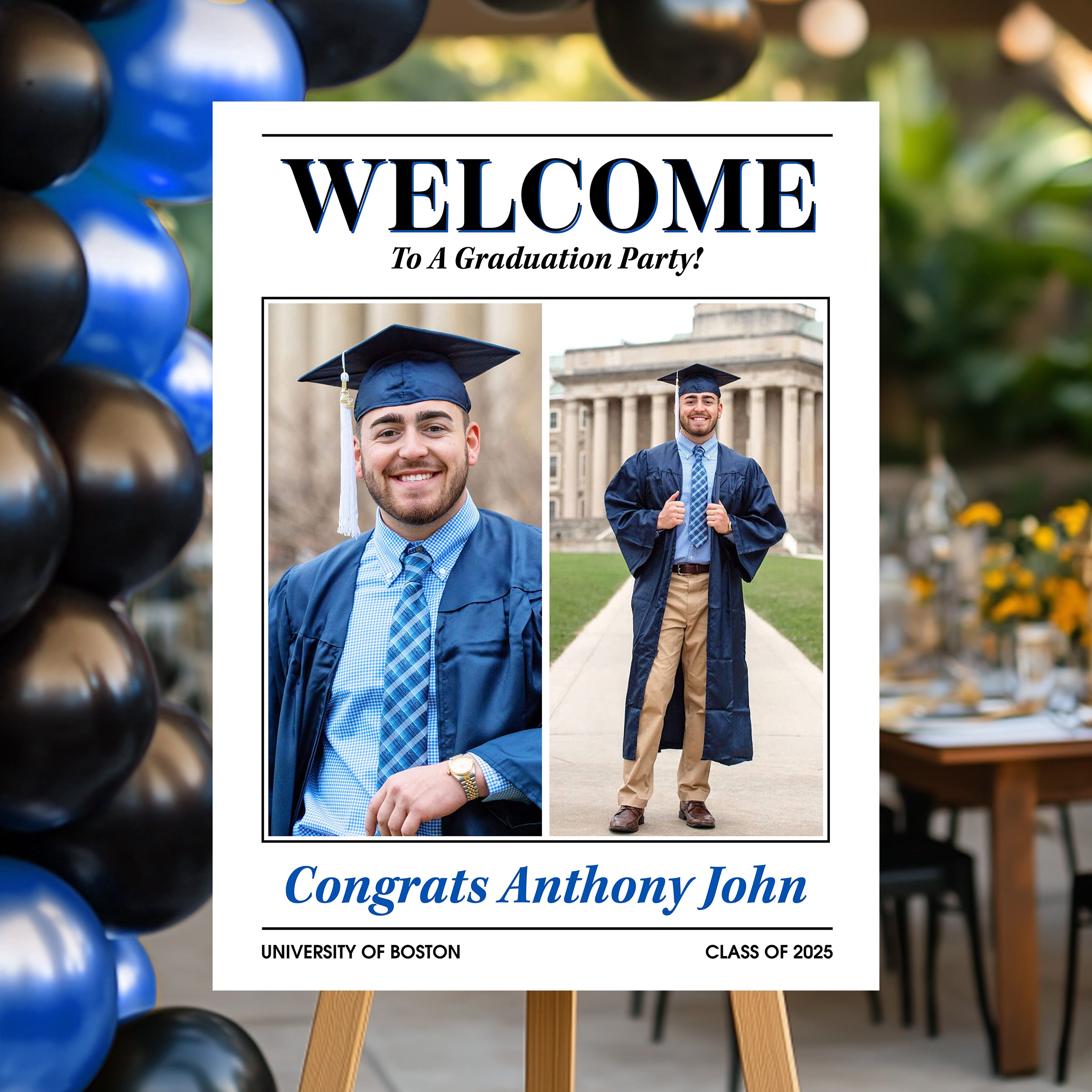 Welcome To A Graduation Party Class Of School Personalized Multi Photo Welcome Sign