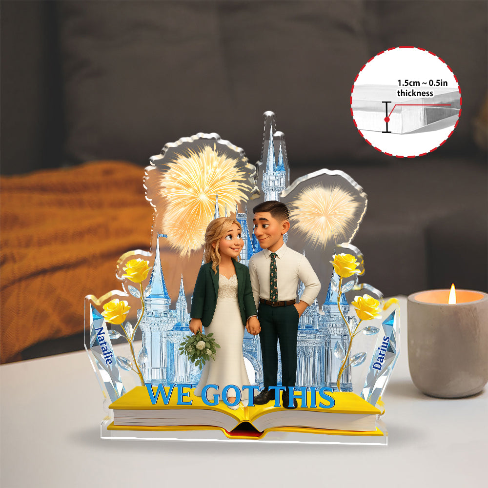 We Got This - Custom Name and Couple Photo  - Custom Shape Acrylic Block Plaque