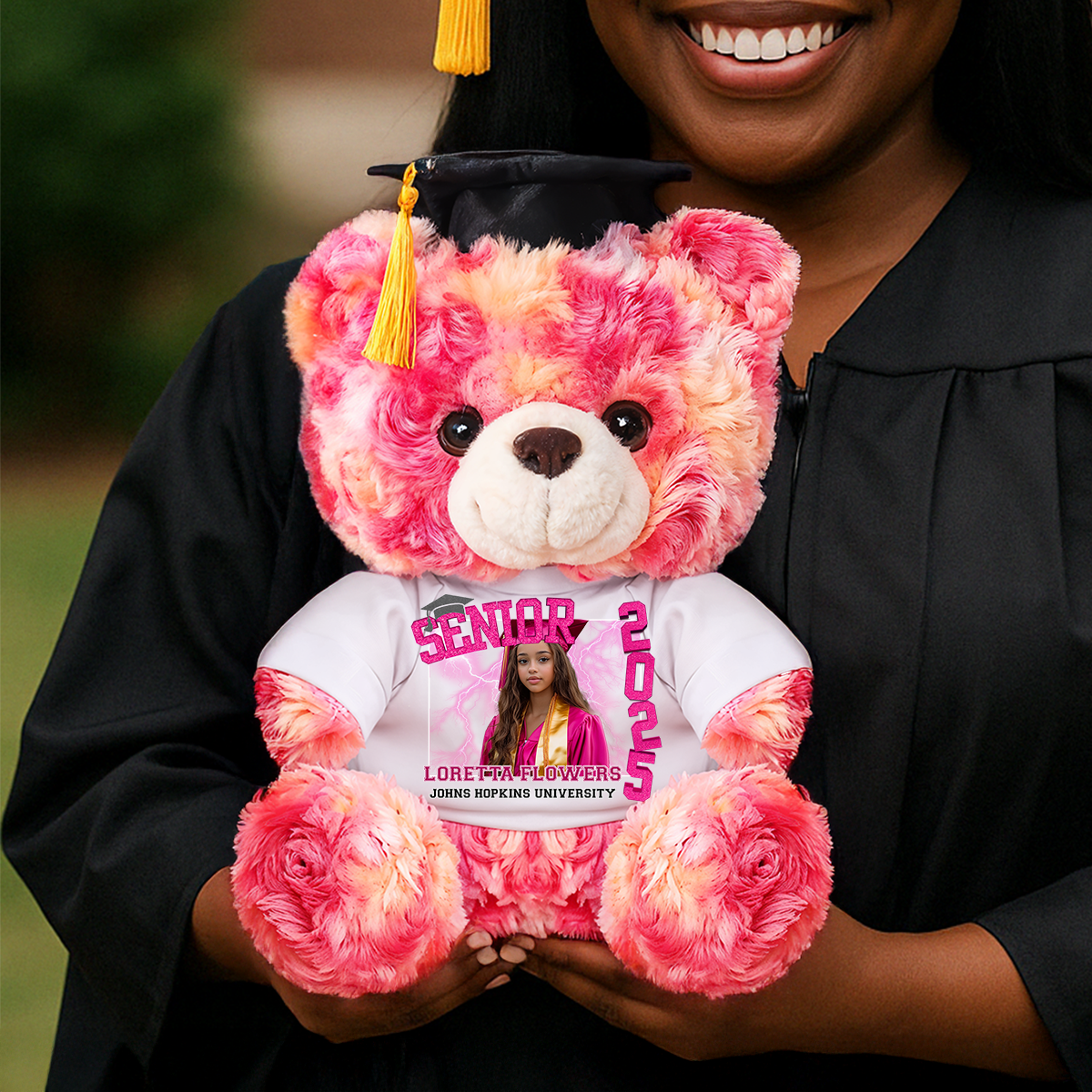 Senior 2025 Personalized Custom Graduation Teddy Bear Plush - Graduate Bear With Cap