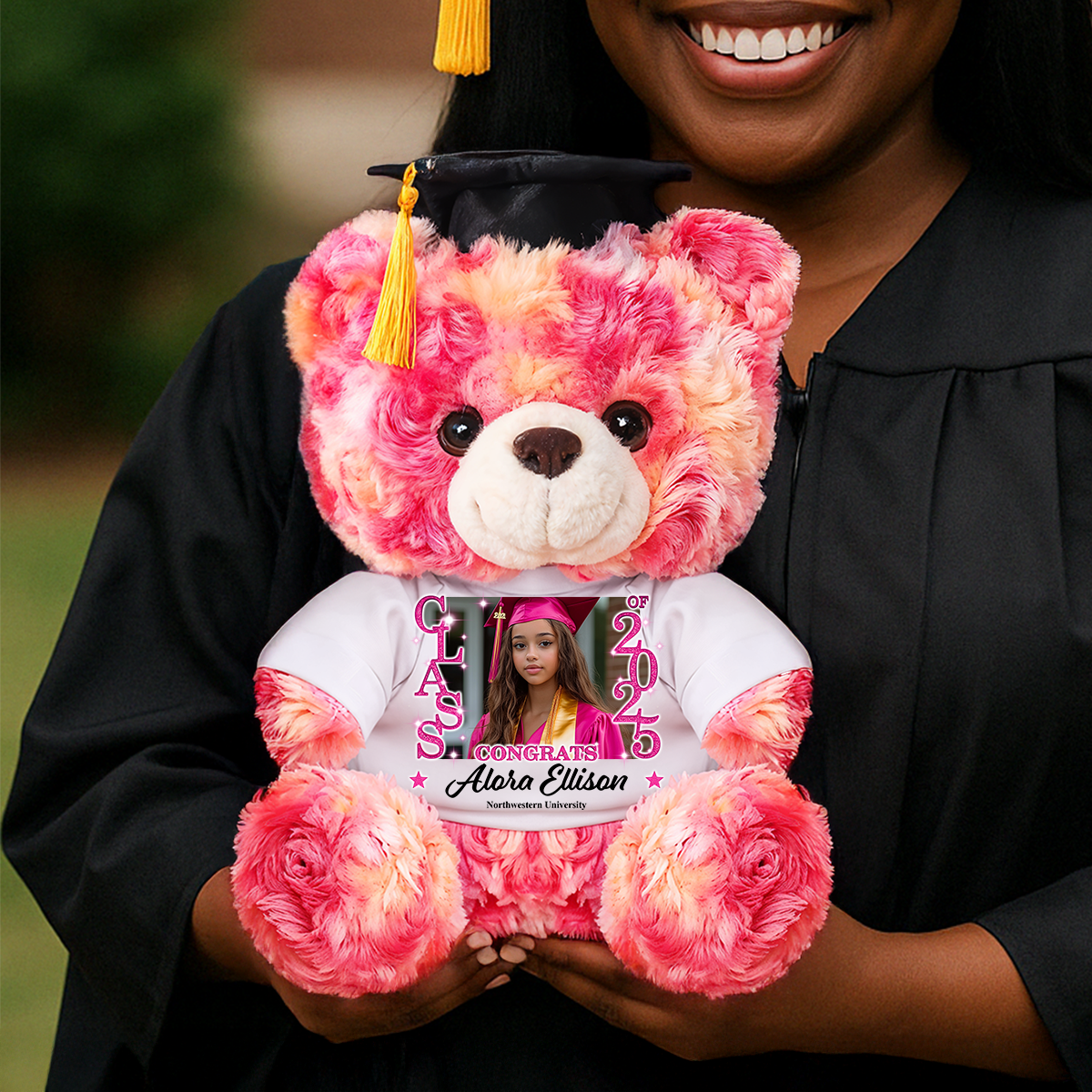 Class Of 2025 Personalized Custom Graduation Teddy Bear Plush - Graduate Bear With Cap