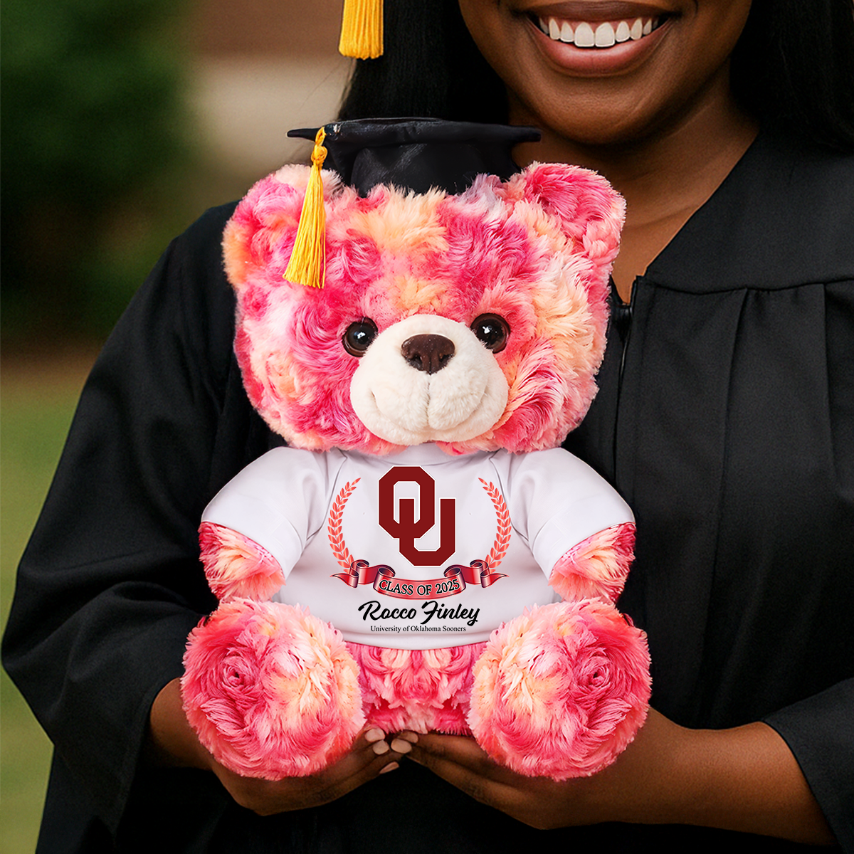 Class Of 2025 Custom Logo Graduation Teddy Bear Plush - Graduate Bear With Cap
