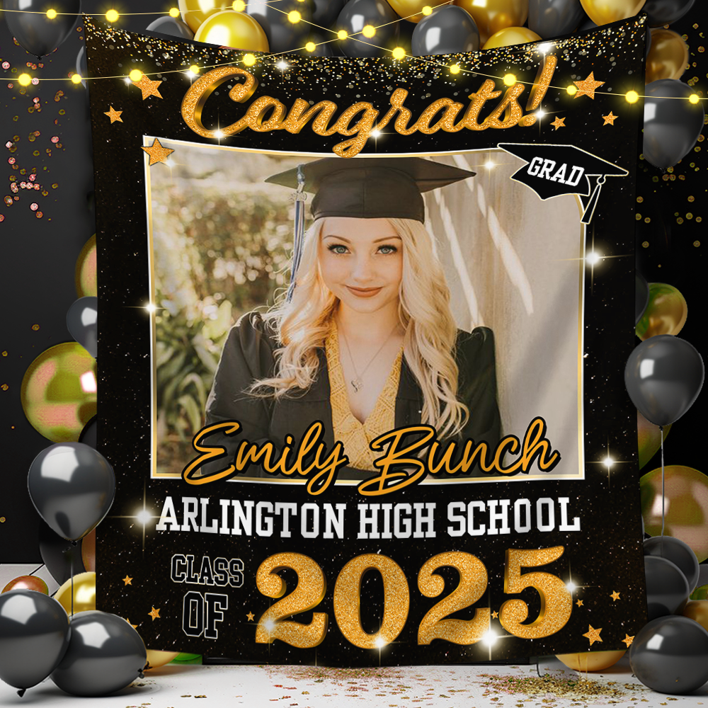 Class of 2025 Graduation Decorations – Personalized Congrats Backdrop for Memorable Party