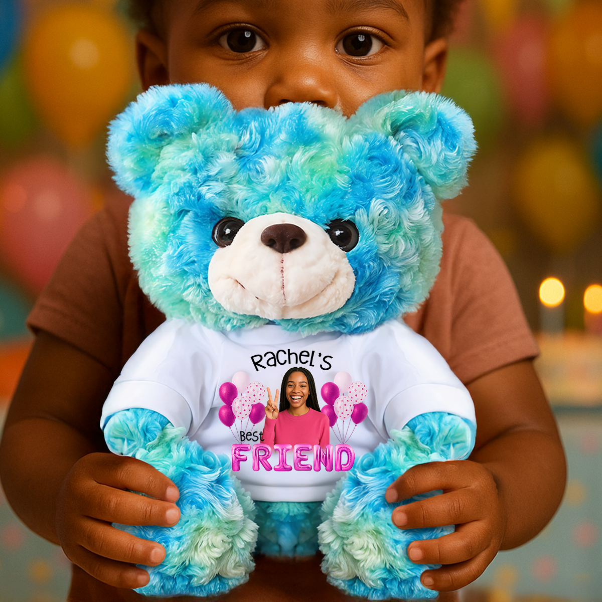 Personalized Teddy Bear Plush for Bestie - Custom Photo and Name Bear - Personalized Plush Bear