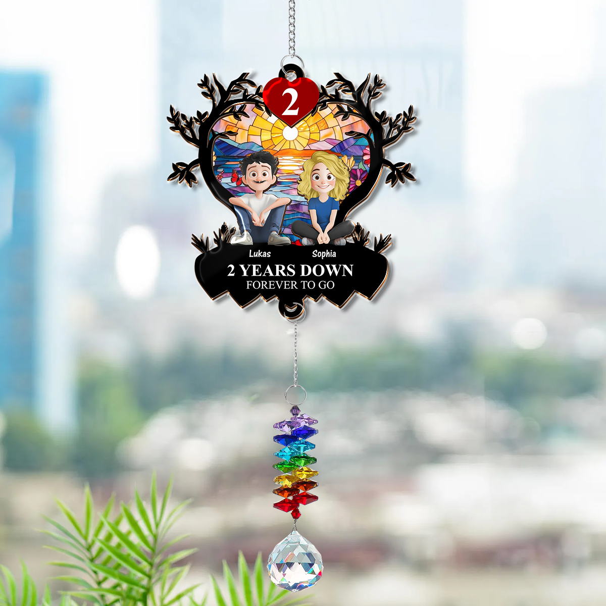 Forever To Go - Ornament Hanging Piece With Crystal Charm - Couple Gift