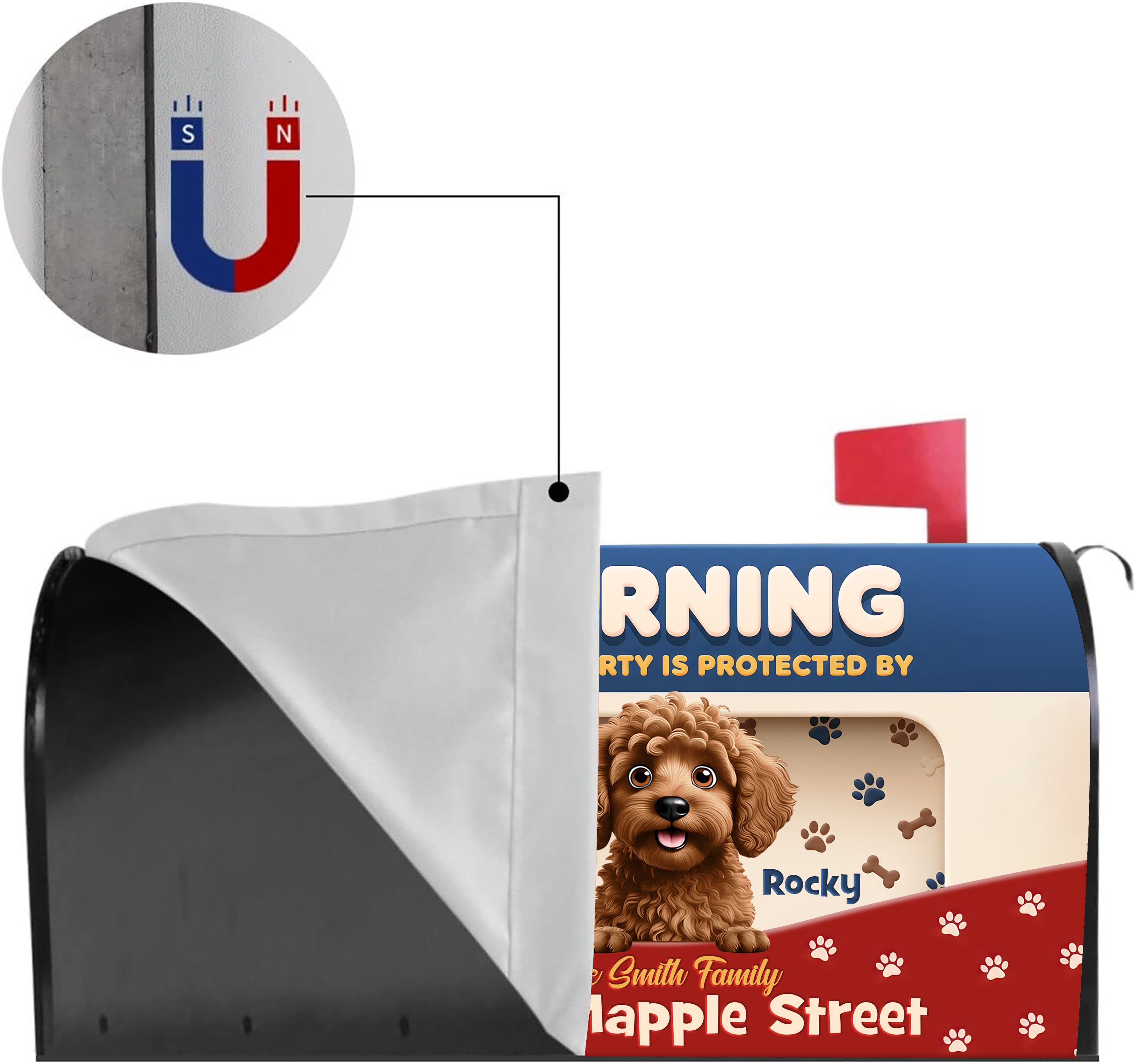 Custom Name and Dog - Personalized Custom Mailbox - Dog Lover Gift