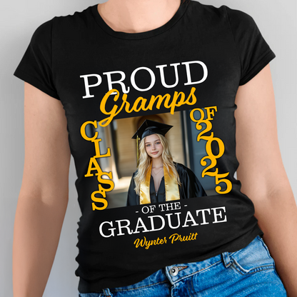 Proud Family Of The Graduate Custom Graduation Shirt Upload Photo T-shirt, Graduation Gift