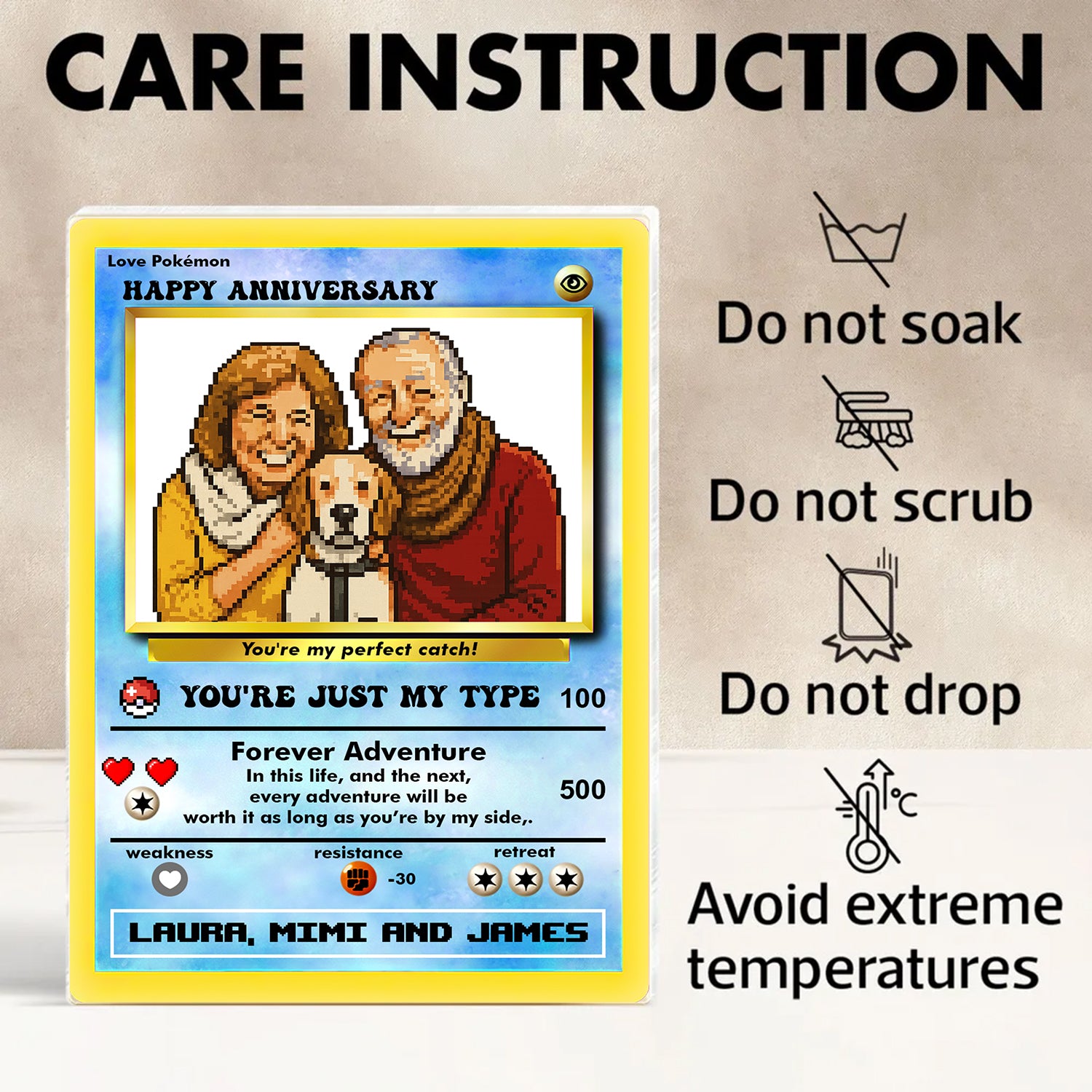 Pokemon Anniversary Card  - Custom Shape Acrylic Block Plaque