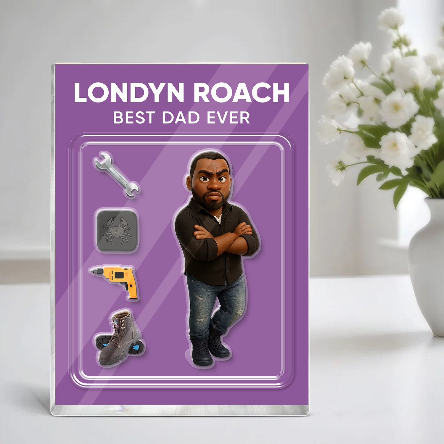 Best Dad Ever - Custom Photo Personalized Acrylic Block Plaque