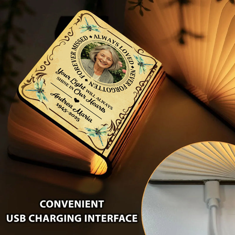 Always Loved Forever Missed - Personalized Book Lamp - Memorial Gift