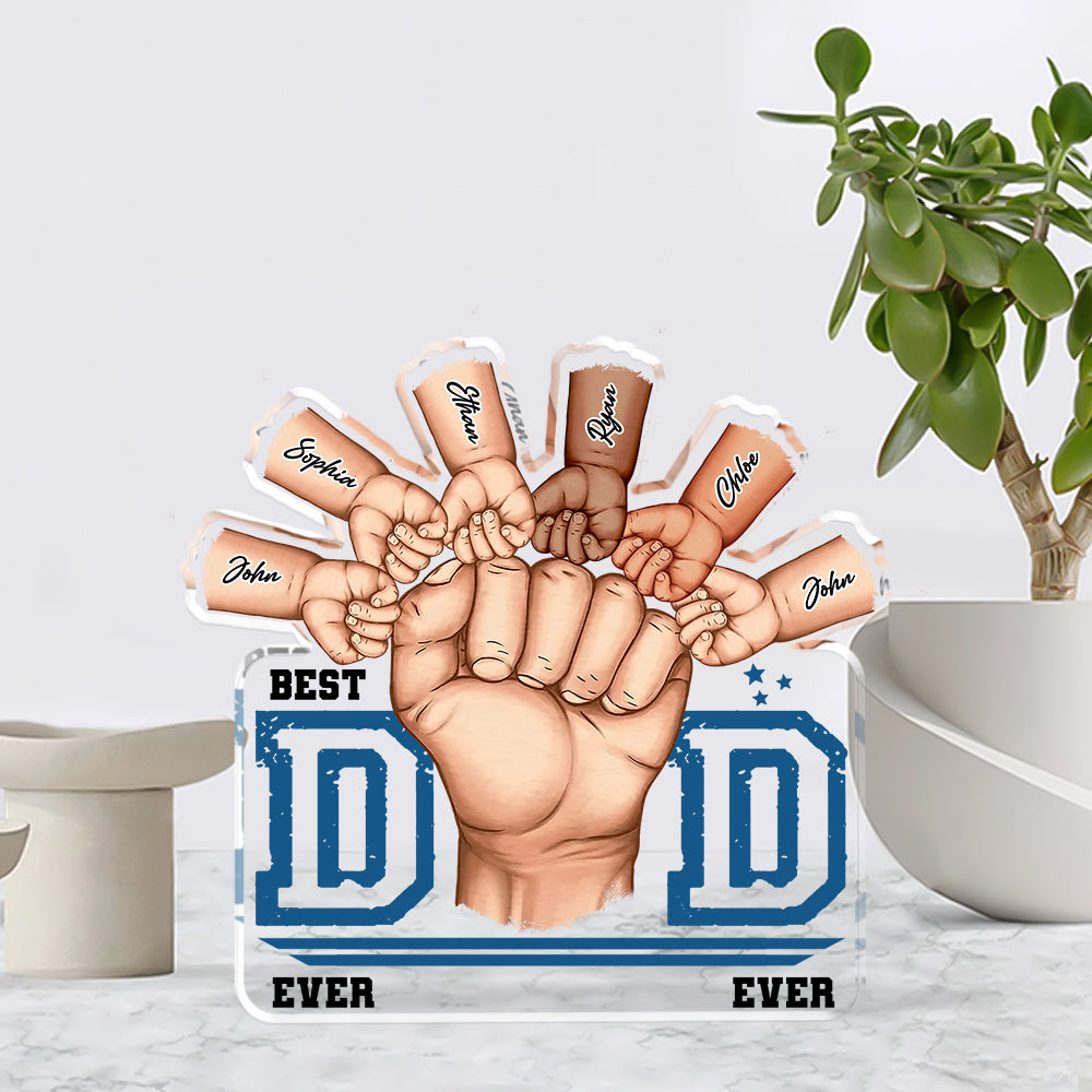 Best Dad Ever - Custom Photo and Name - Custom Shaped Acrylic Plaque - Home Decor