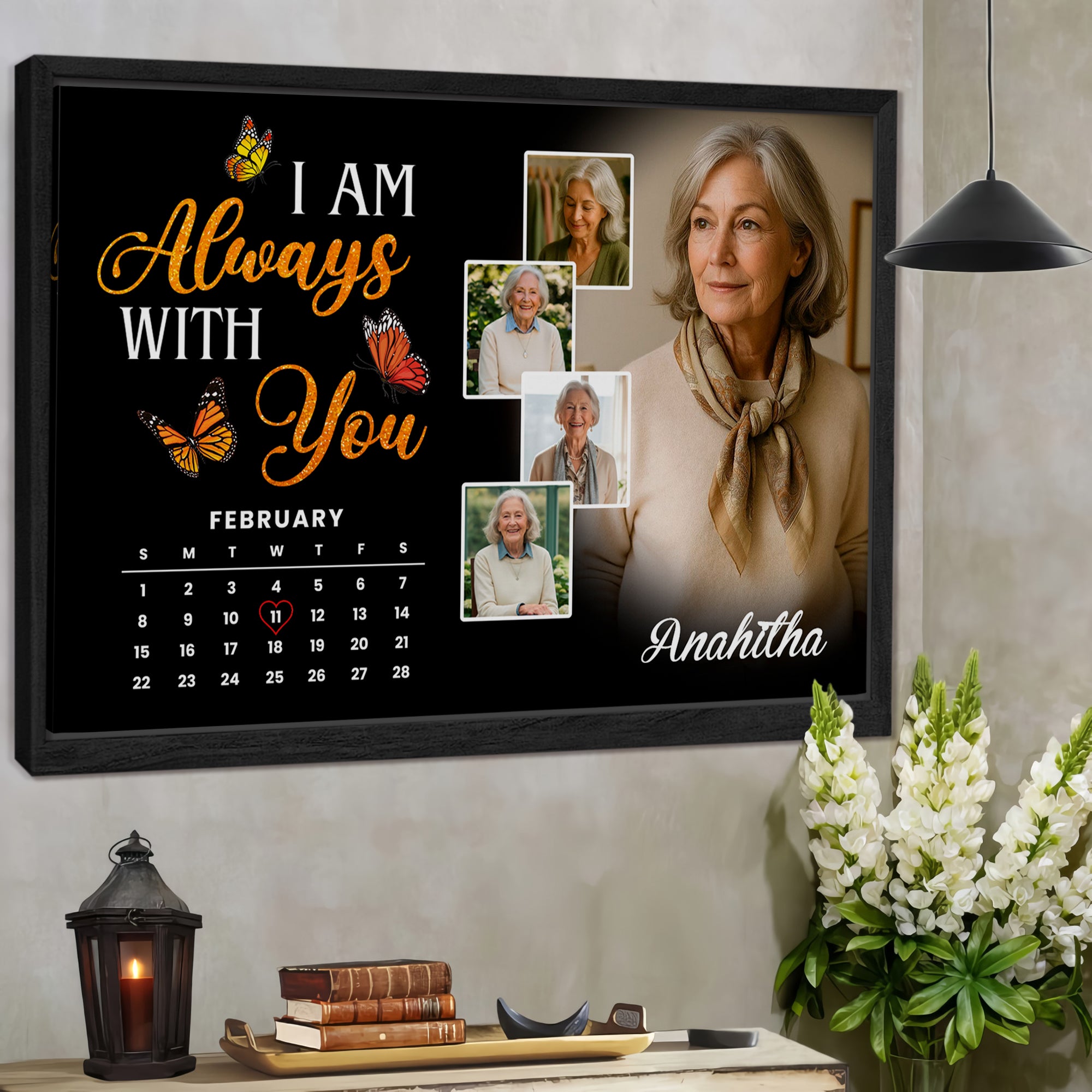 I Am Always With You - Custom Name and Photo - Canvas Sign - Sympathy Gift