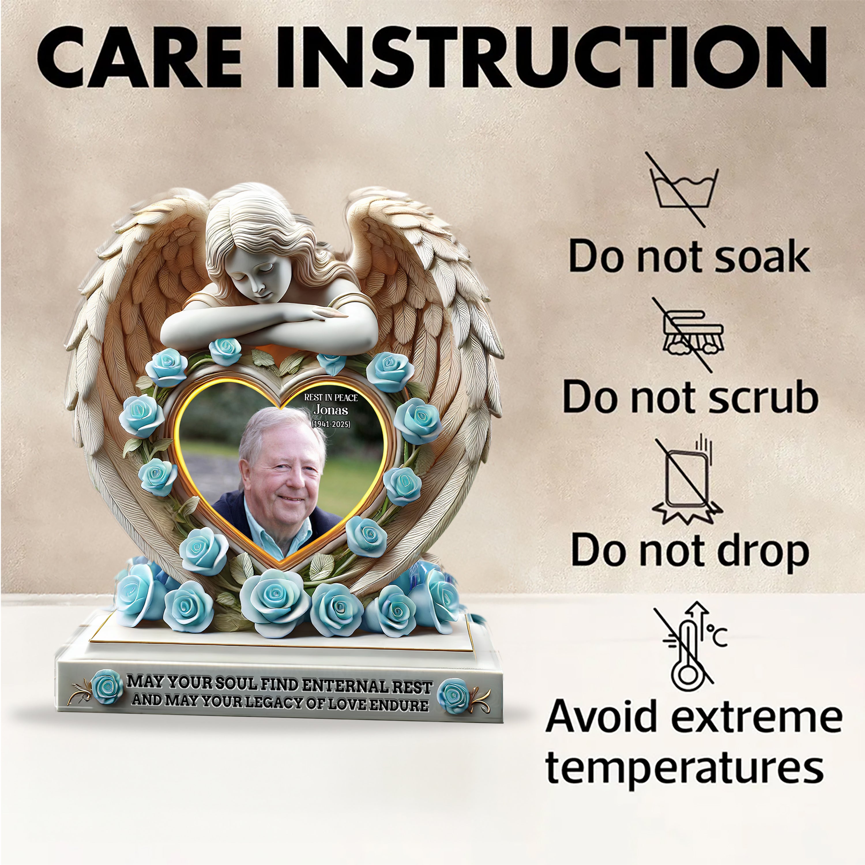 In Loving Memory - Personalized Name and Photo Memorial Gift - Custom Shape Acrylic Block Plaque