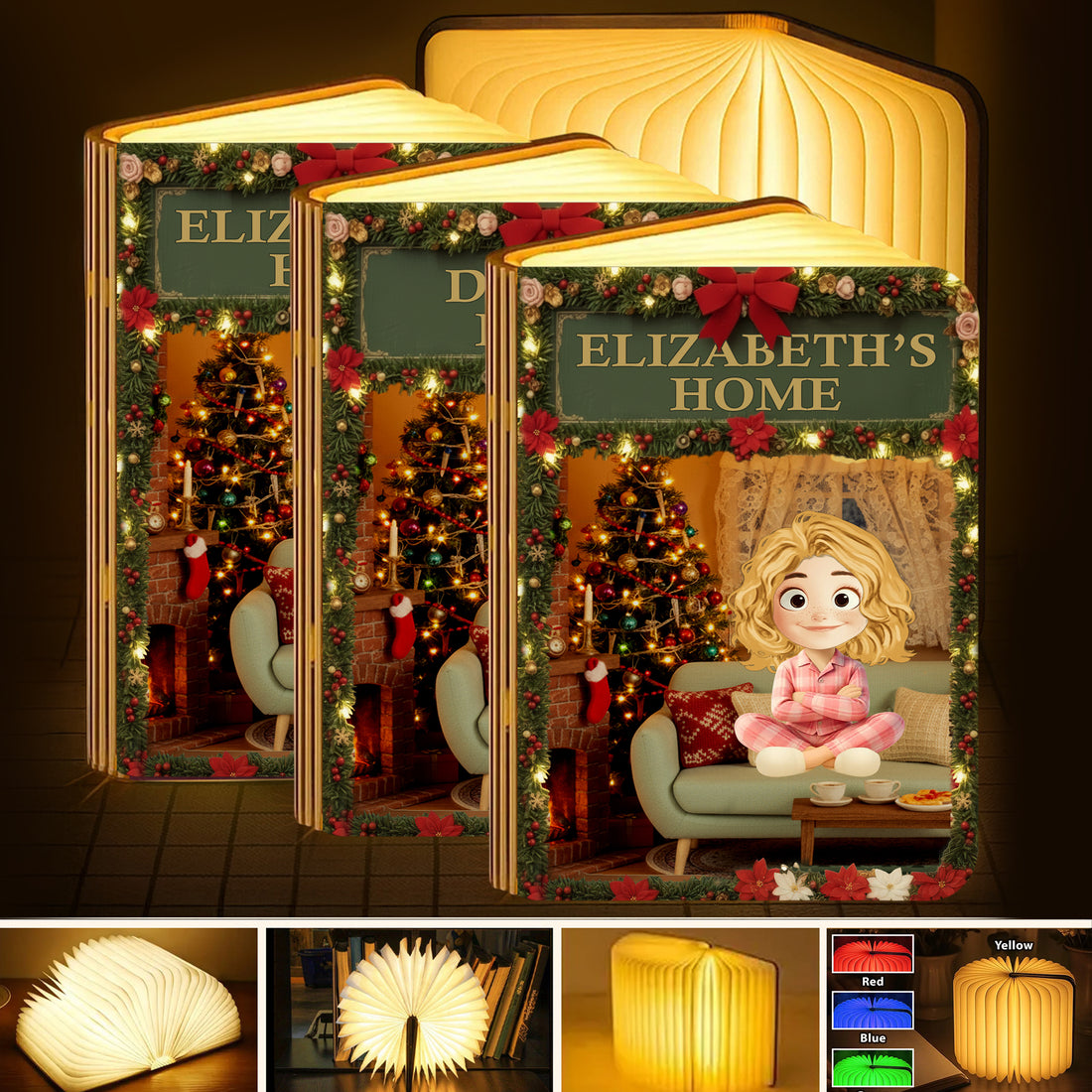 My Home - Personalized Book Lamp - Christmas Gift