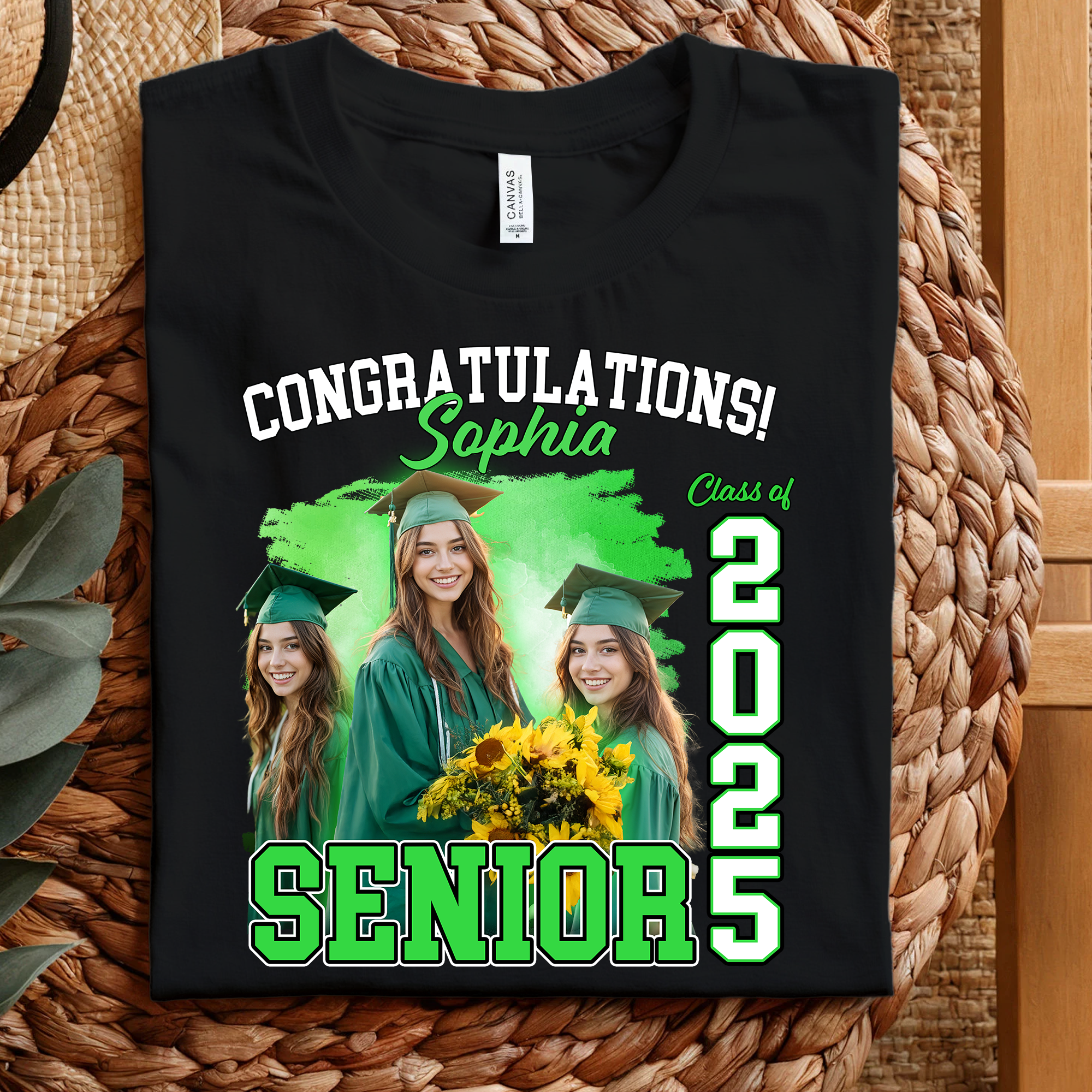 Congratulations Class Of 2025 SENIOR Personalized Graduation Shirt Upload Photo T-shirt, Graduation Gift