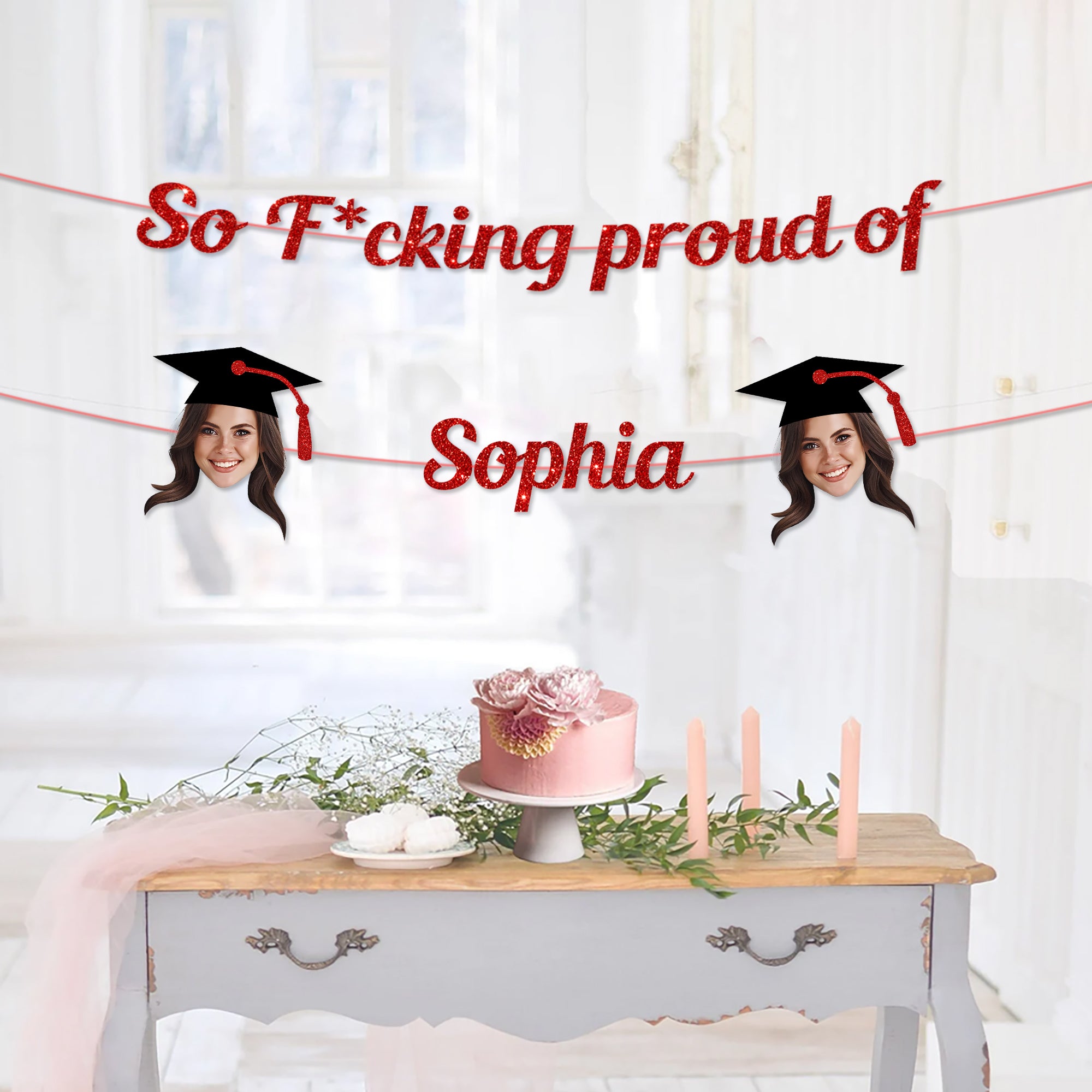 So F*cking Proud Of Graduation Party Decor – Personalized Alphabet Letters Bunting