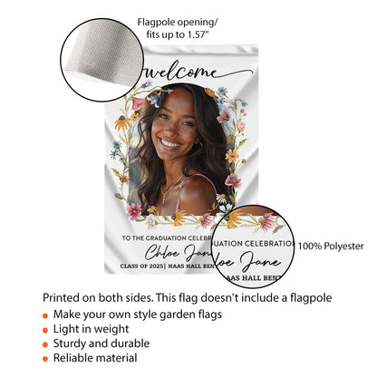 Custom Graduation Flag | Graduation Party Flag With Photo – Graduation Garden Flag & Party Decor