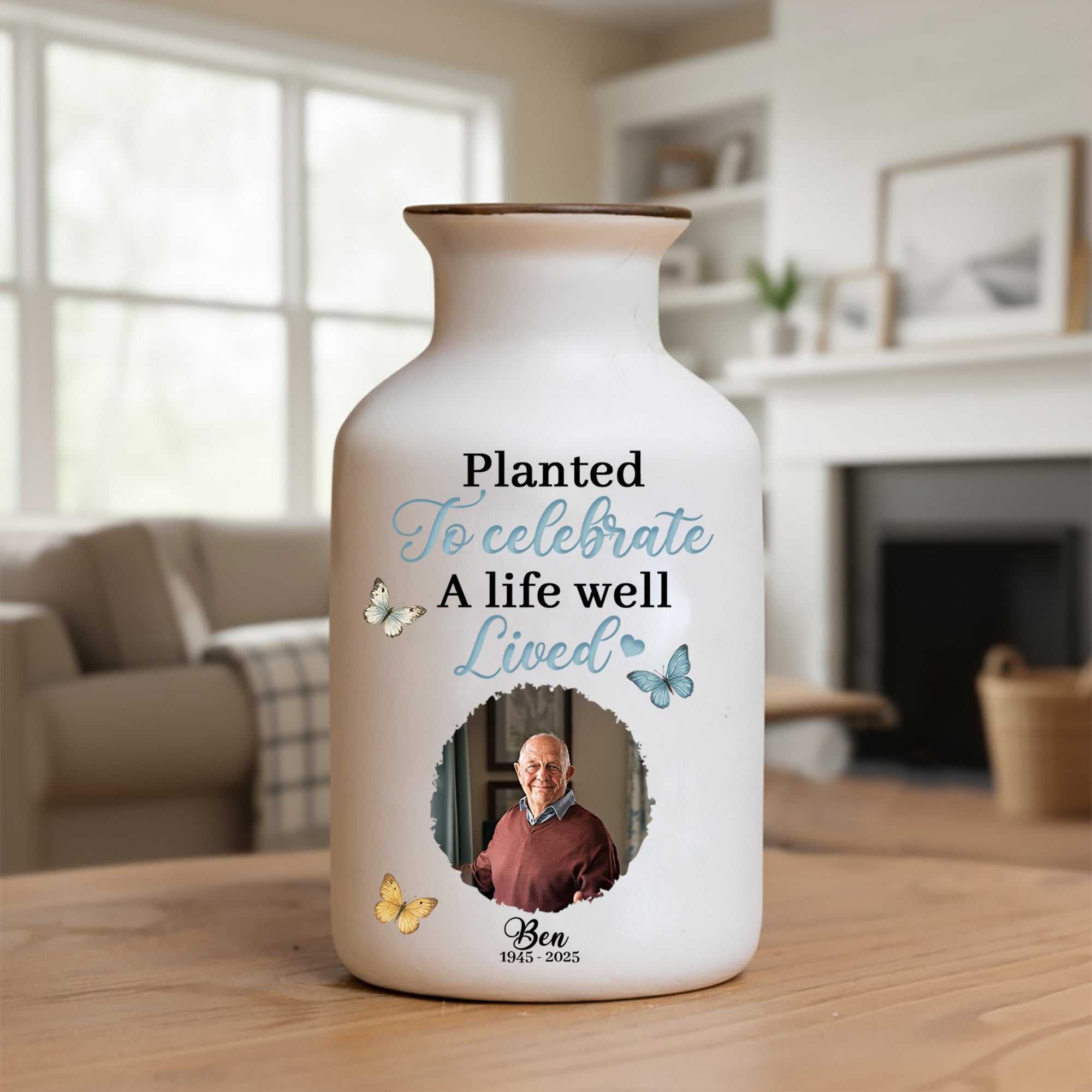 Someone We Love Is In Heaven - Personalized Elegant Ceramic Flower Pot Minimalist - Memorial Gift