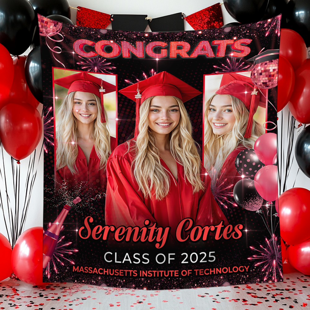 Personalized Congrats Class of 2025 Graduation Backdrop – Perfect for Graduation Party Decorations