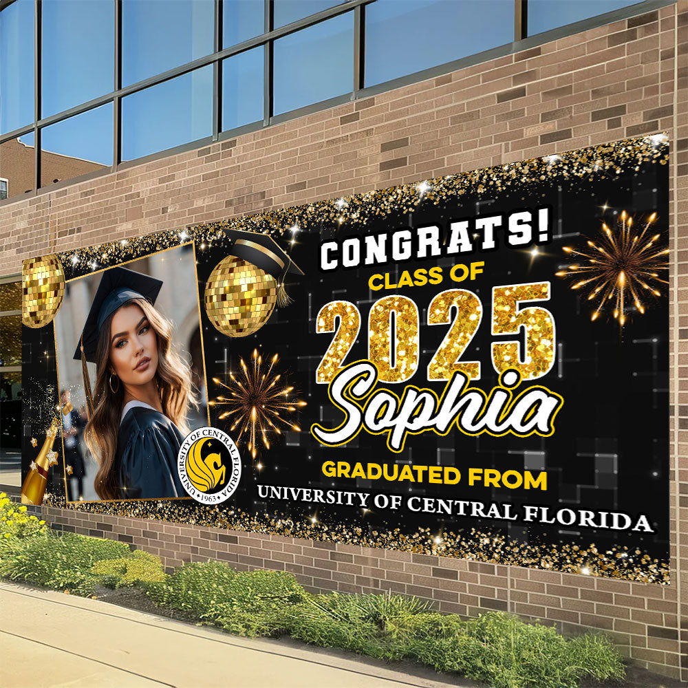 Personalized Graduation Banner – Class of 2025 Custom Name & Photo Party Decoration