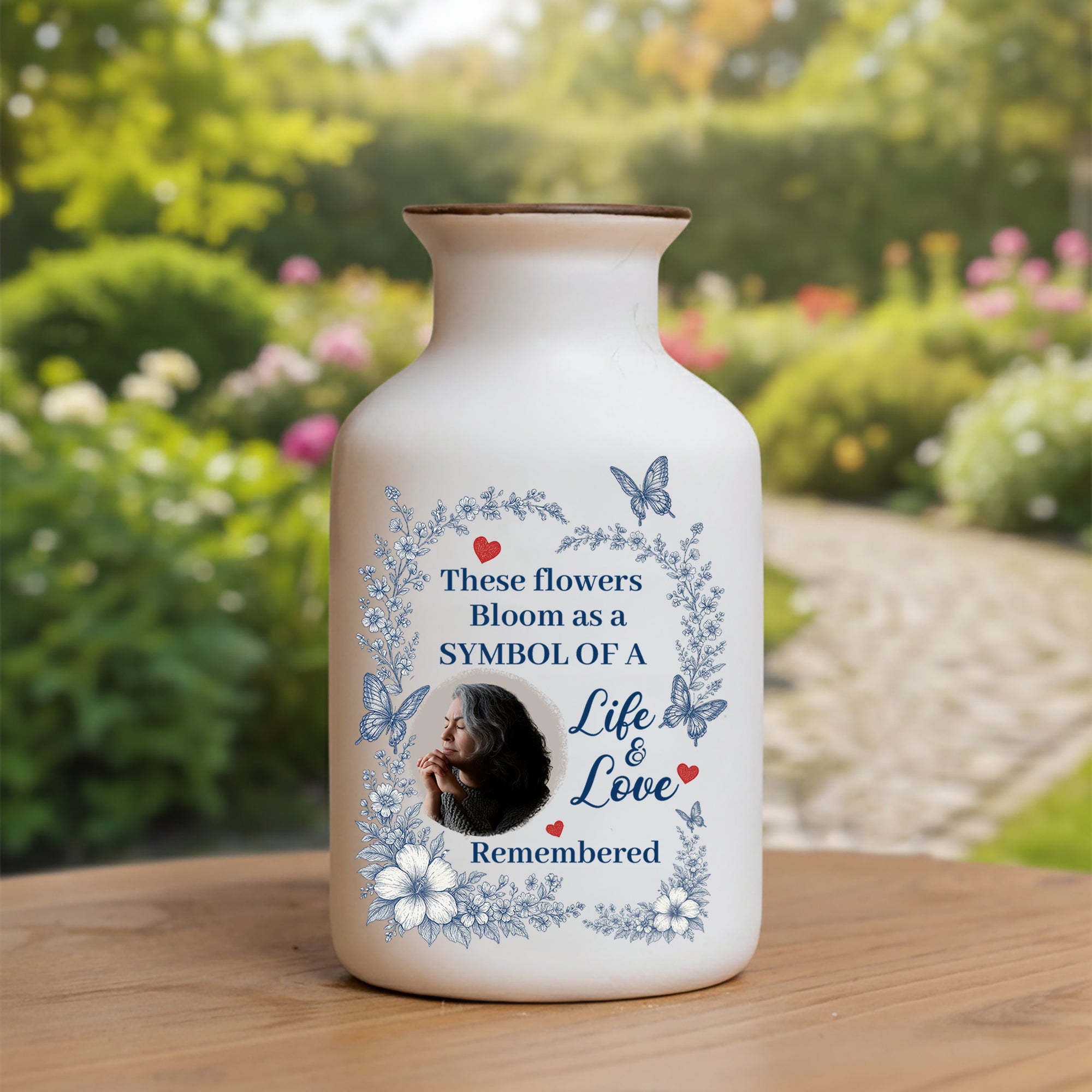 Symbol Of A Life - Personalized Elegant Ceramic Flower Pot Minimalist - Memorial Gift