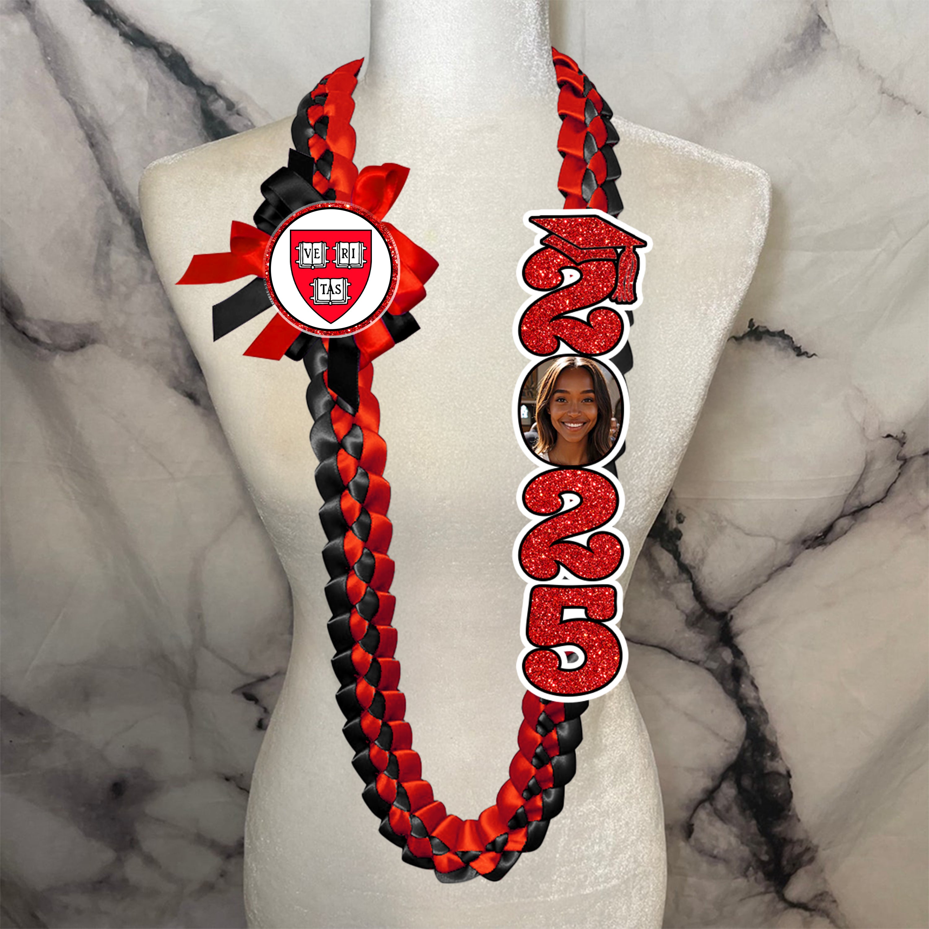 2025 Graduation Lei Custom Name and Photo - Personalized Graduation Lei - Senior 2025