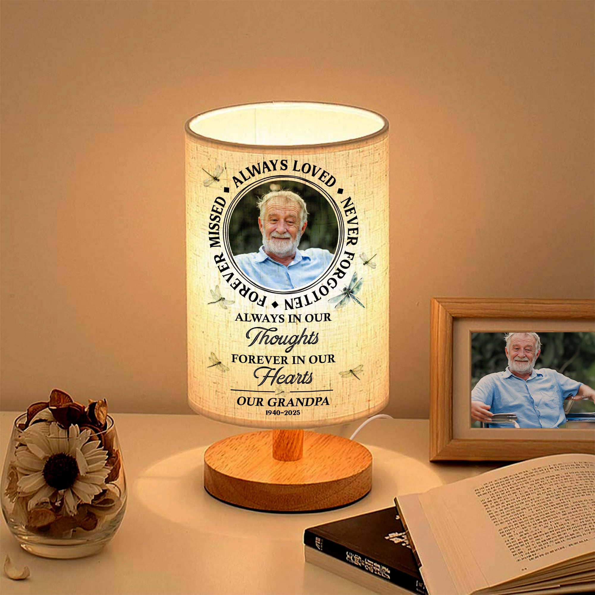 Custom Photo When You Miss Me Have No Fear Memorial - Personalized Fabric Lamp