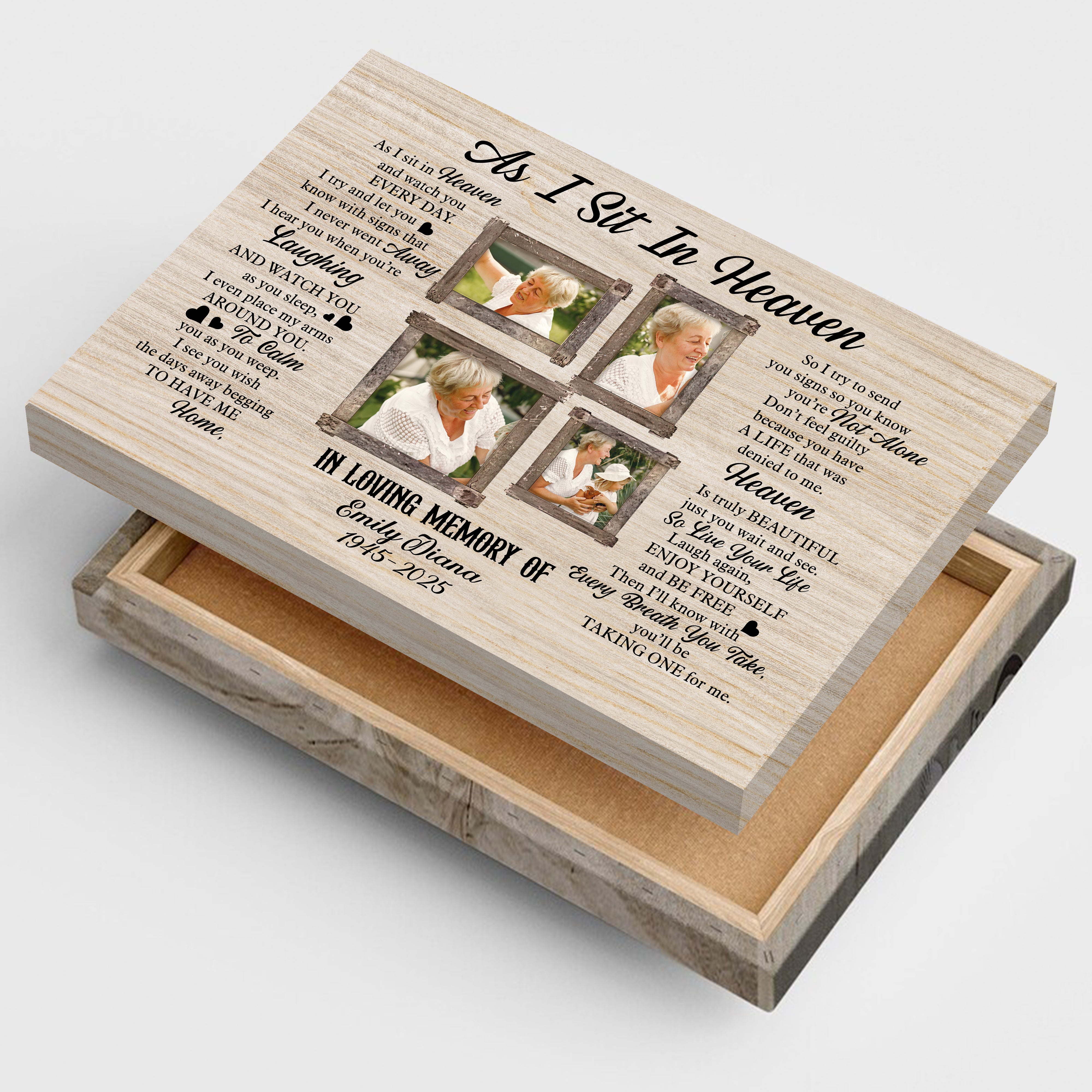 As I Sit In Heaven - Custom Name and Photo - Personalized Canvas Print - Family Decor