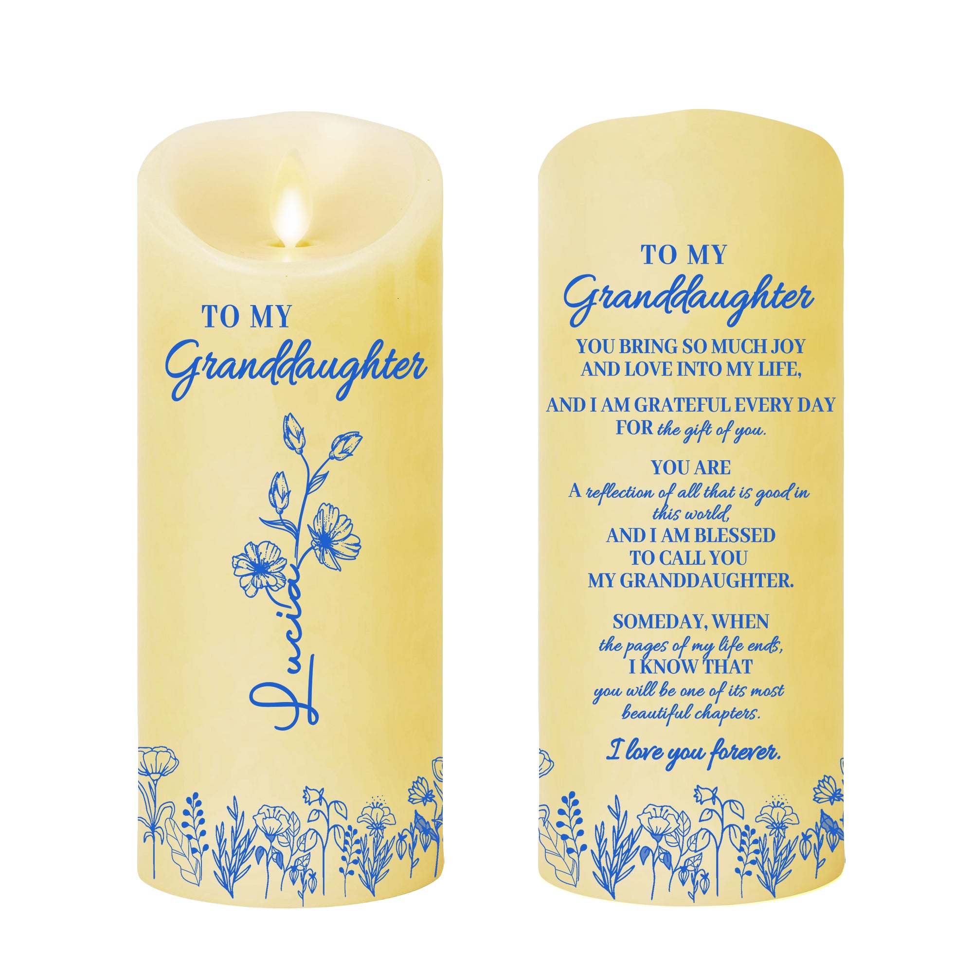 To My Granddaughter - Personalize LED Candle - Gift for Family