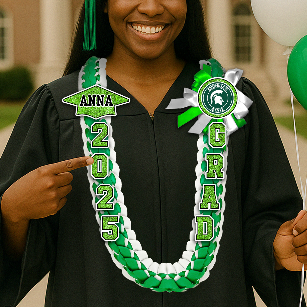2025 Graduation Lei Custom Name and Photo - Personalized Graduation Lei - 2025 Grad