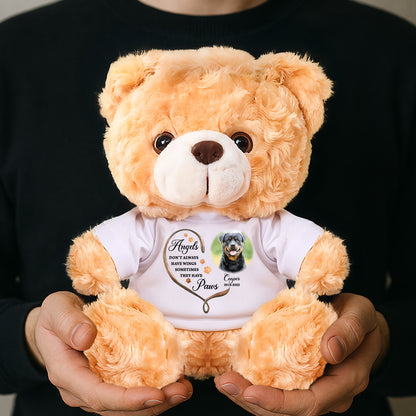 Custom Pet Name and Photo Teddy Bear - Personalized Pet Memorial Bear Plush