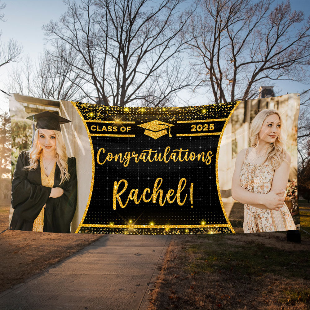 Congratulations Class Of 2025 Personalized Banner Custom Graduation Decor Gift