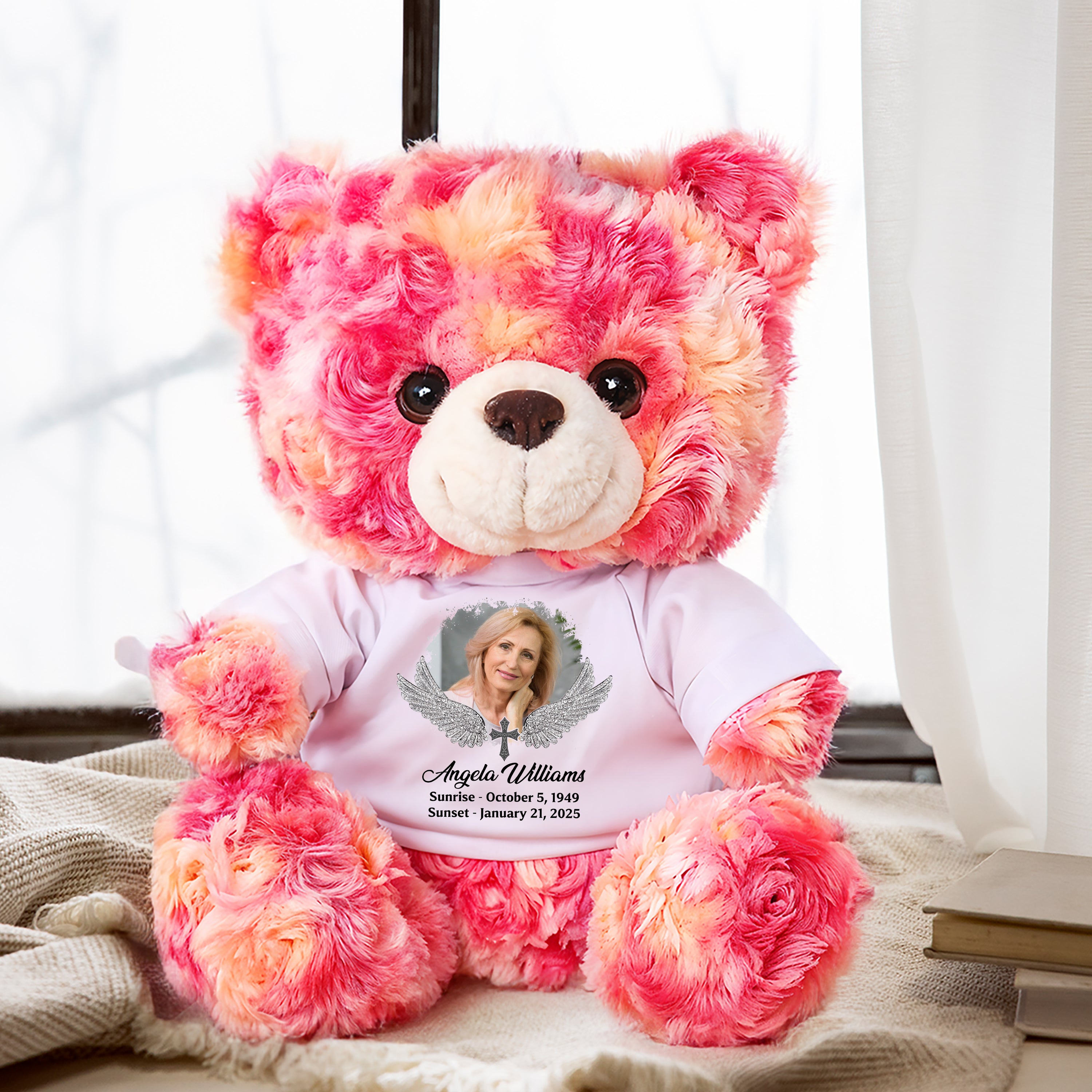 God Called You Home - Personalized Memorial Bear Plush - Custom Name and Photo Teddy Bear