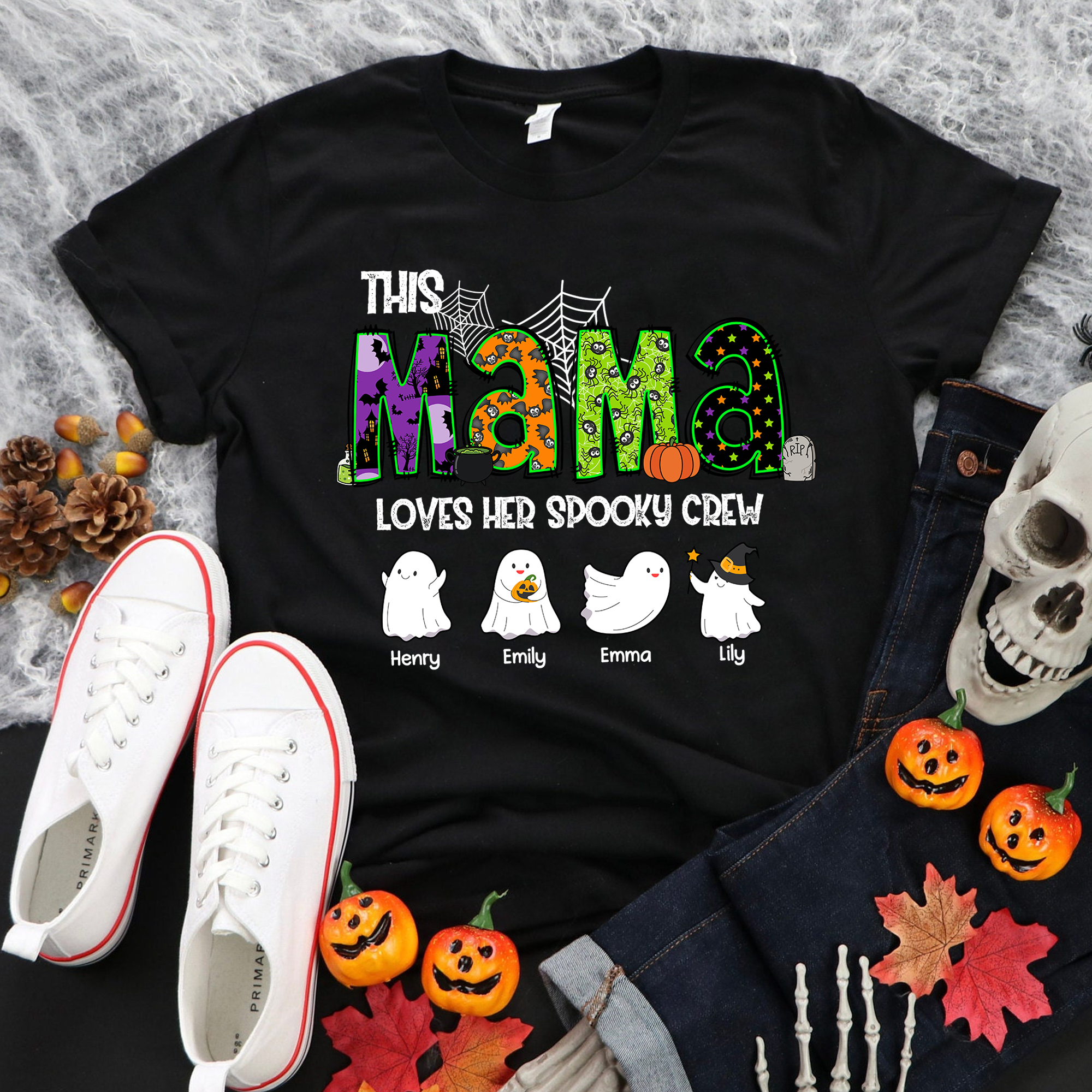 Spooky Crew- Custom Name Shirt - Personalized Shirt Custom T-shirt - Halloween Shirt for Mom