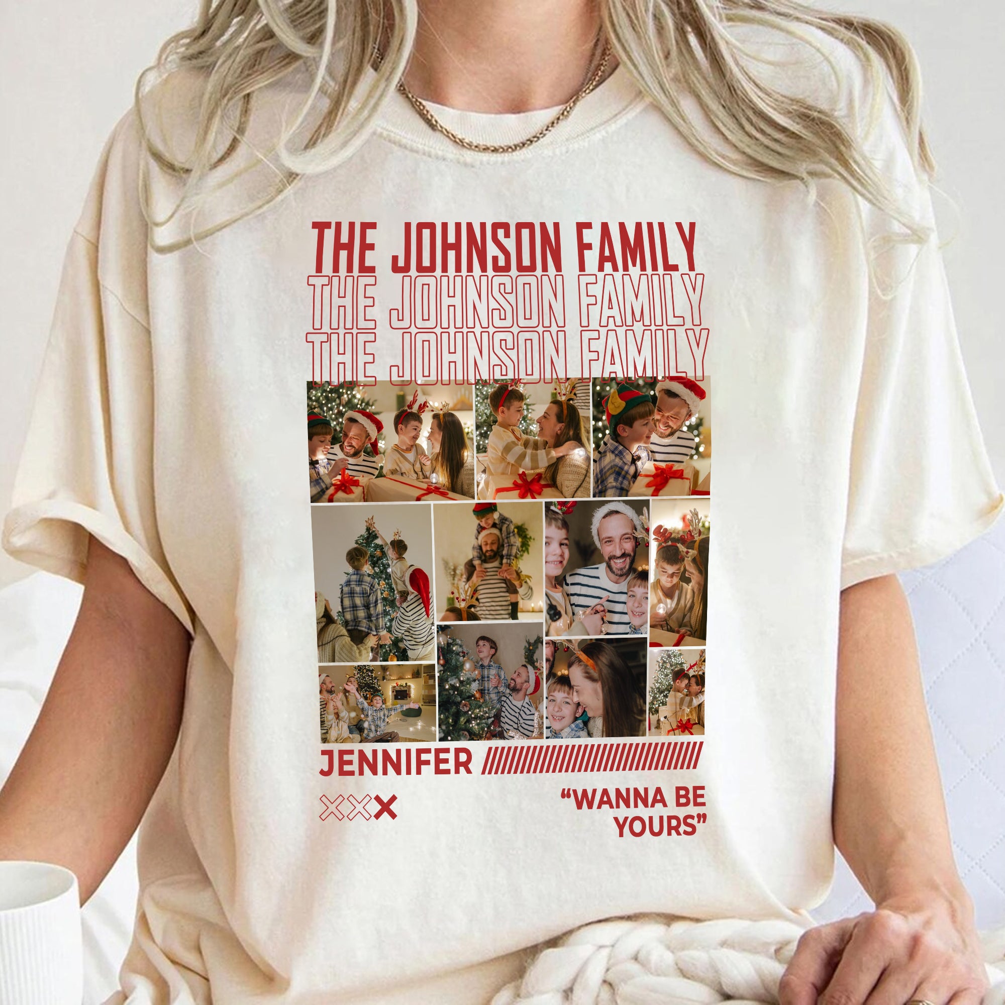 Custom Family Name and Photo Shirt - Personalized Shirt Custom T-shirt - Christmas Gift