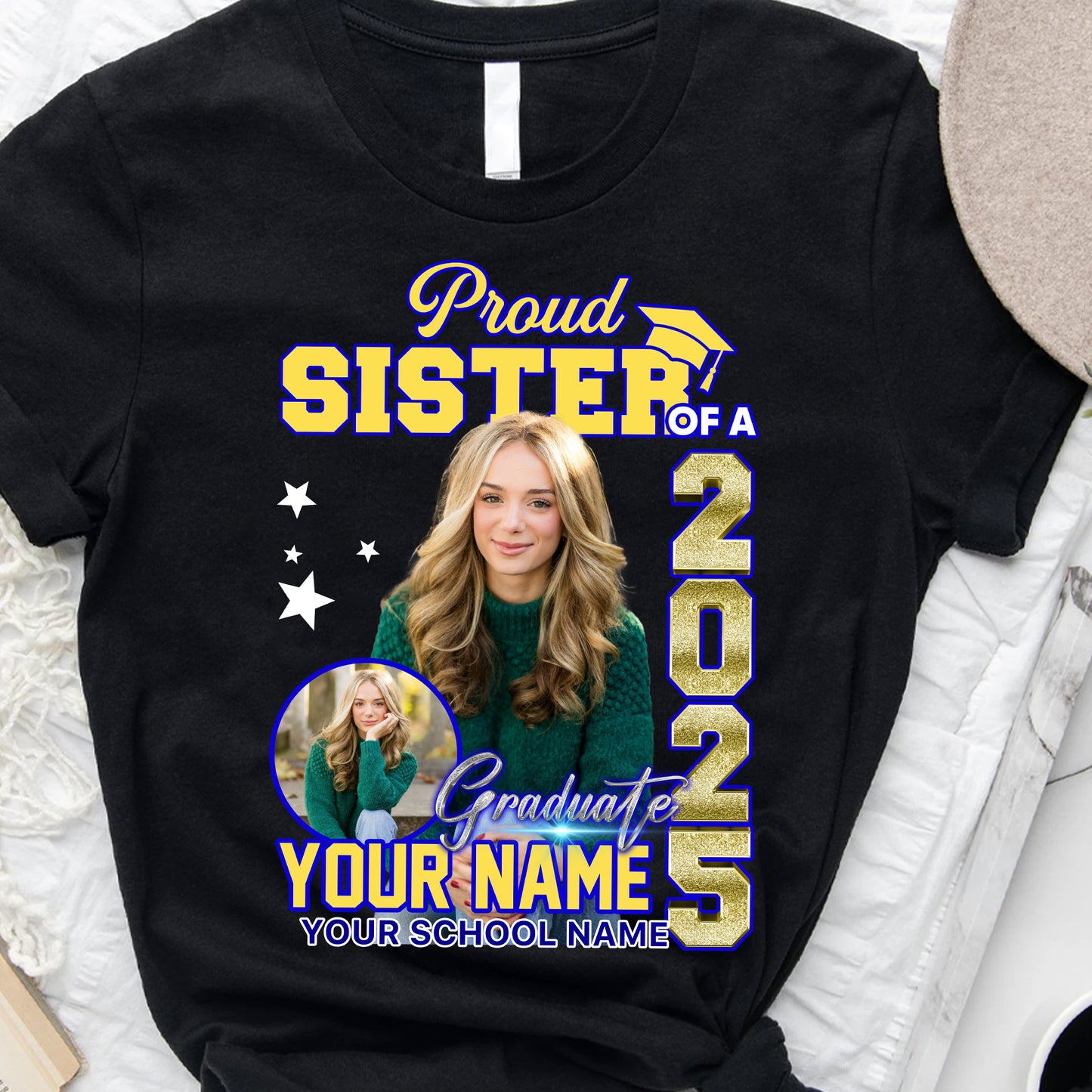 Proud Family Class Of 2025 Custom Graduation Shirt Upload Photo T-shirt, Personalized Graduation T-shirt, Graduation Gift