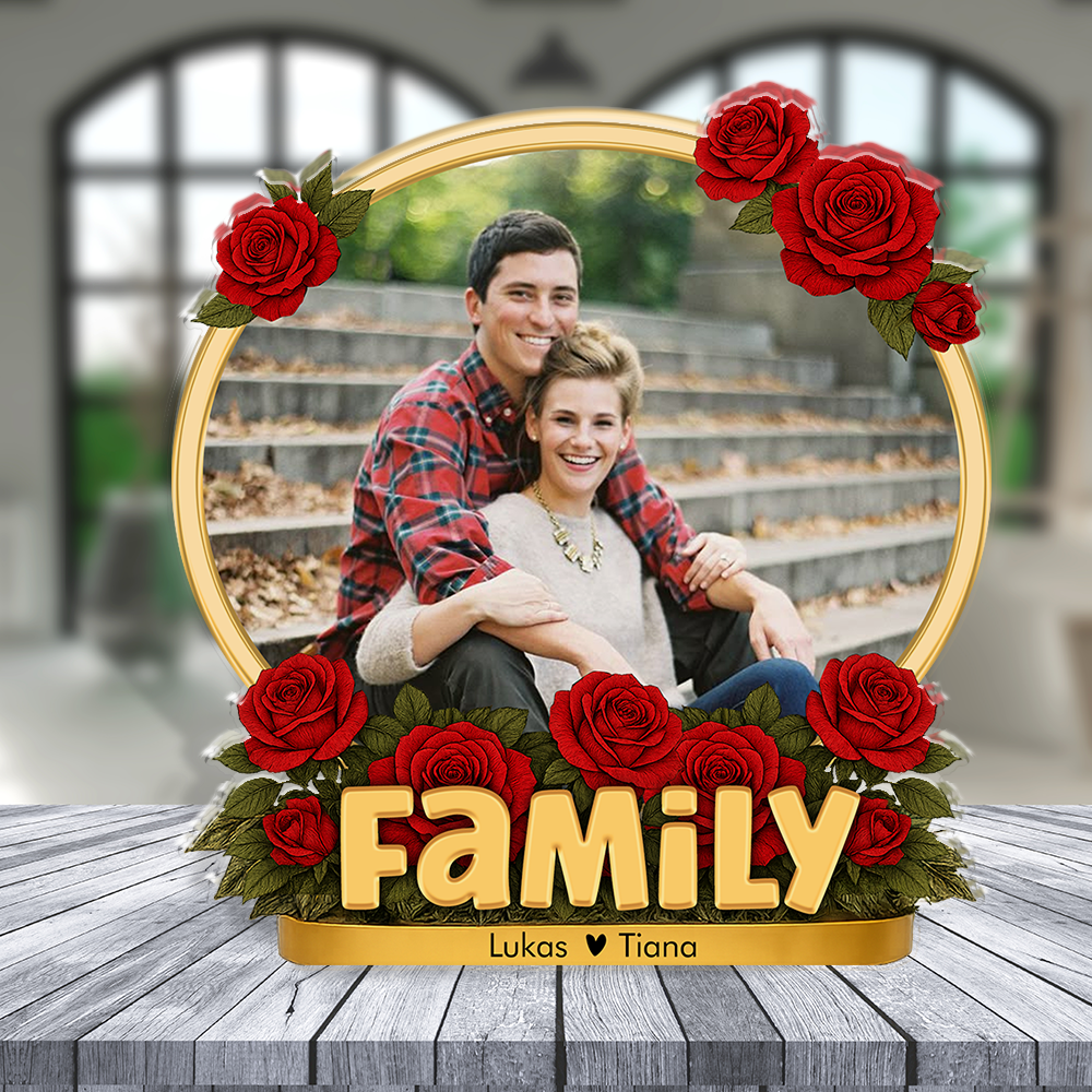 Personalized Family Name and Photo Gift - Custom Shape Acrylic Block Plaque