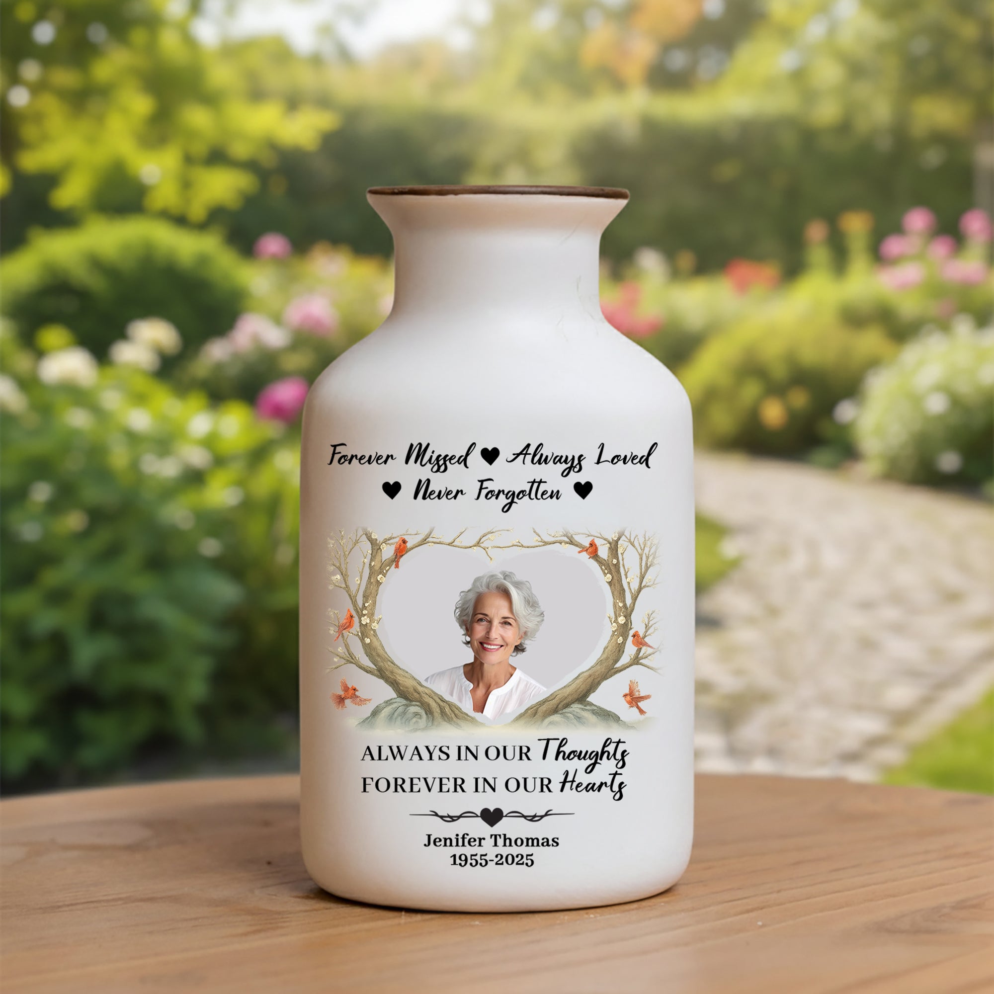 Forever Missed - Personalized Elegant Ceramic Flower Pot Minimalist - Memorial Gift