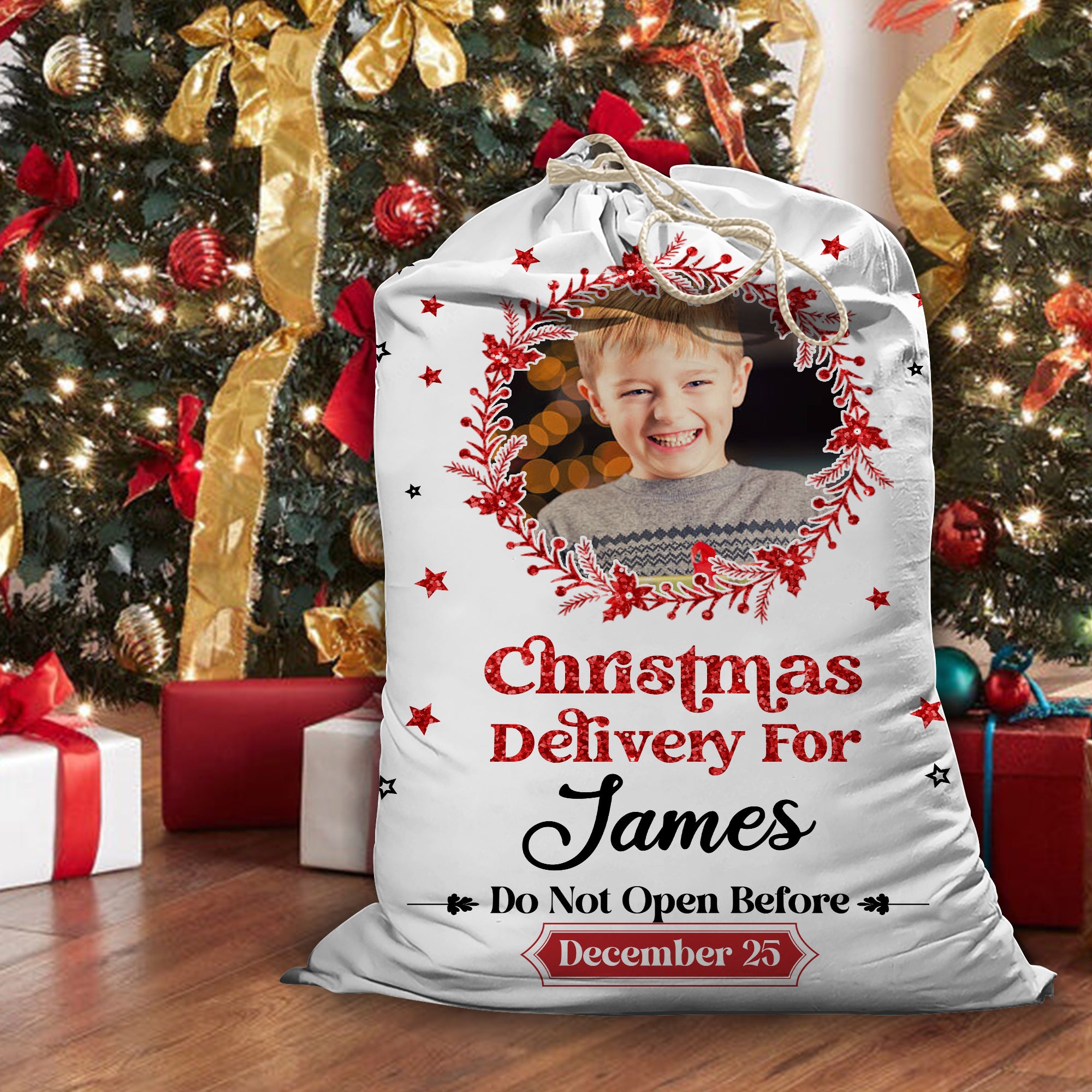 Special Delivery - Custom Photo Christmas Bag - Christmas Sack Gift for Kids