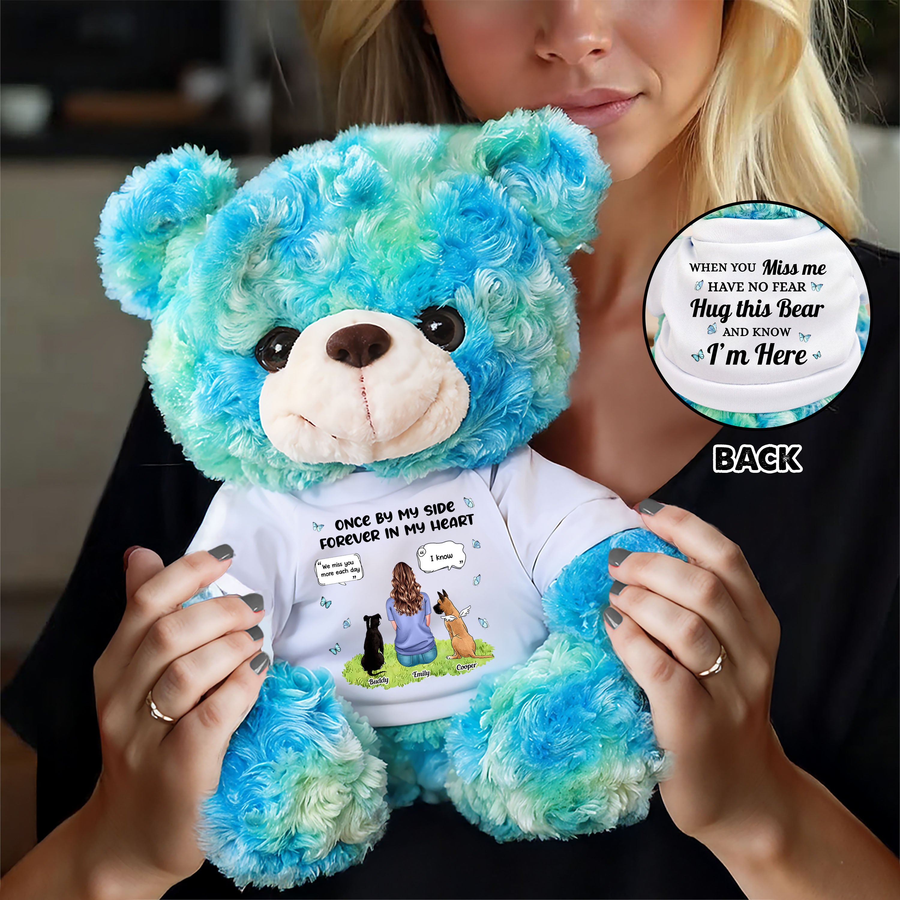 Personalized Memorial Bear Plush - Custom Name and Photo Teddy Bear - Memorial Teddy Bear
