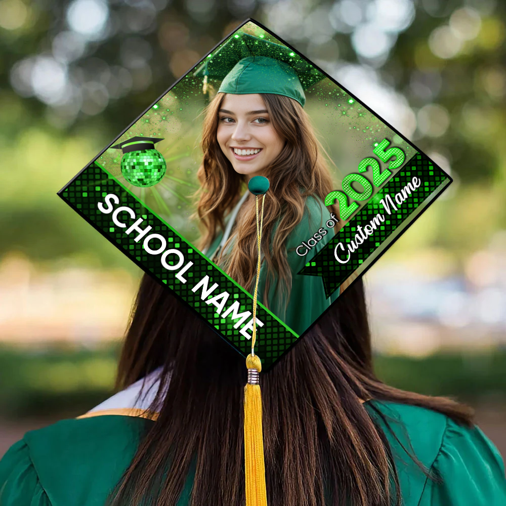 Class Of 2025 Graduation Cap Topper, Personalized Photo Graduation Cap Topper