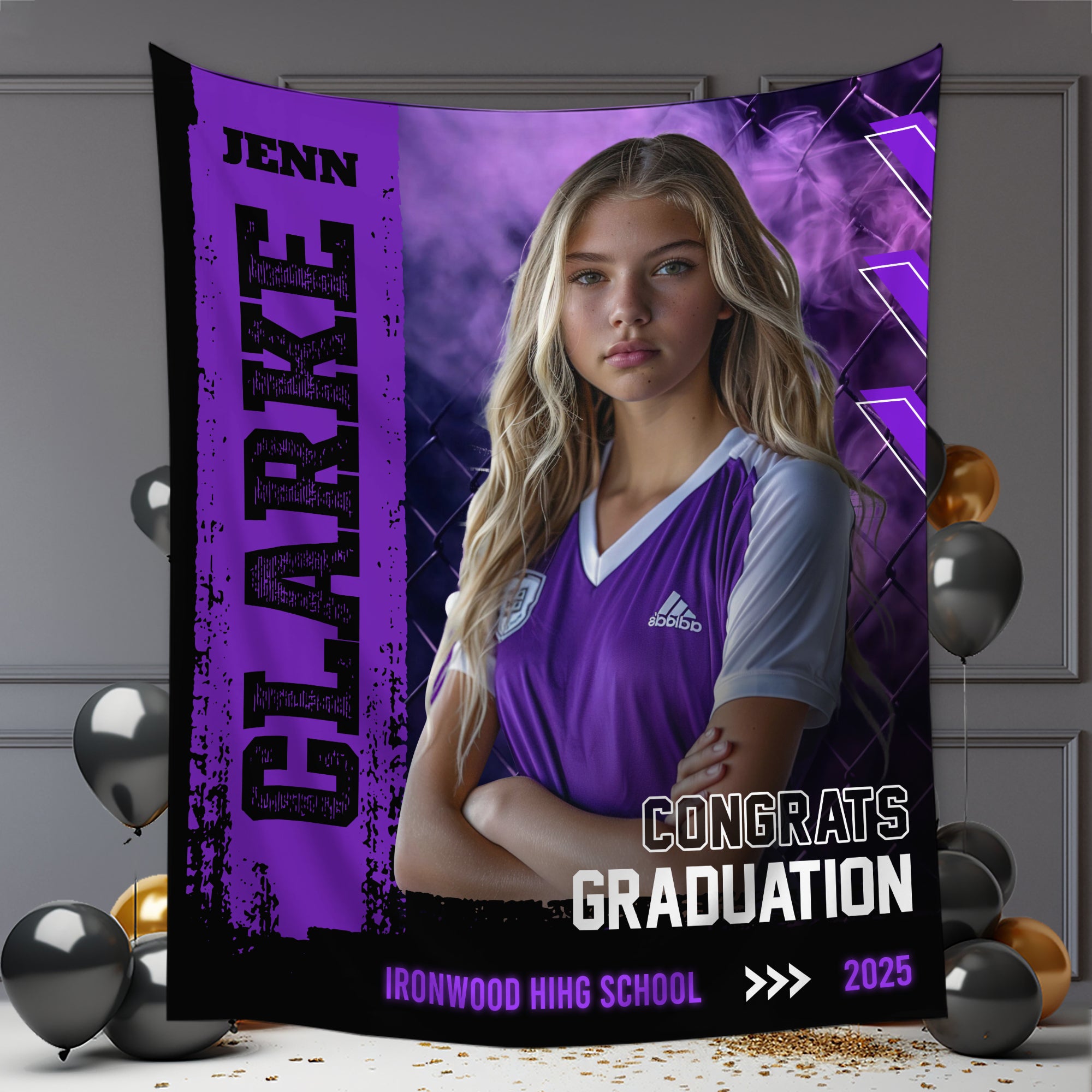 Personalized Congrats Graduation 2025 Backdrop – Custom Name & Photo Graduation Party Decorations