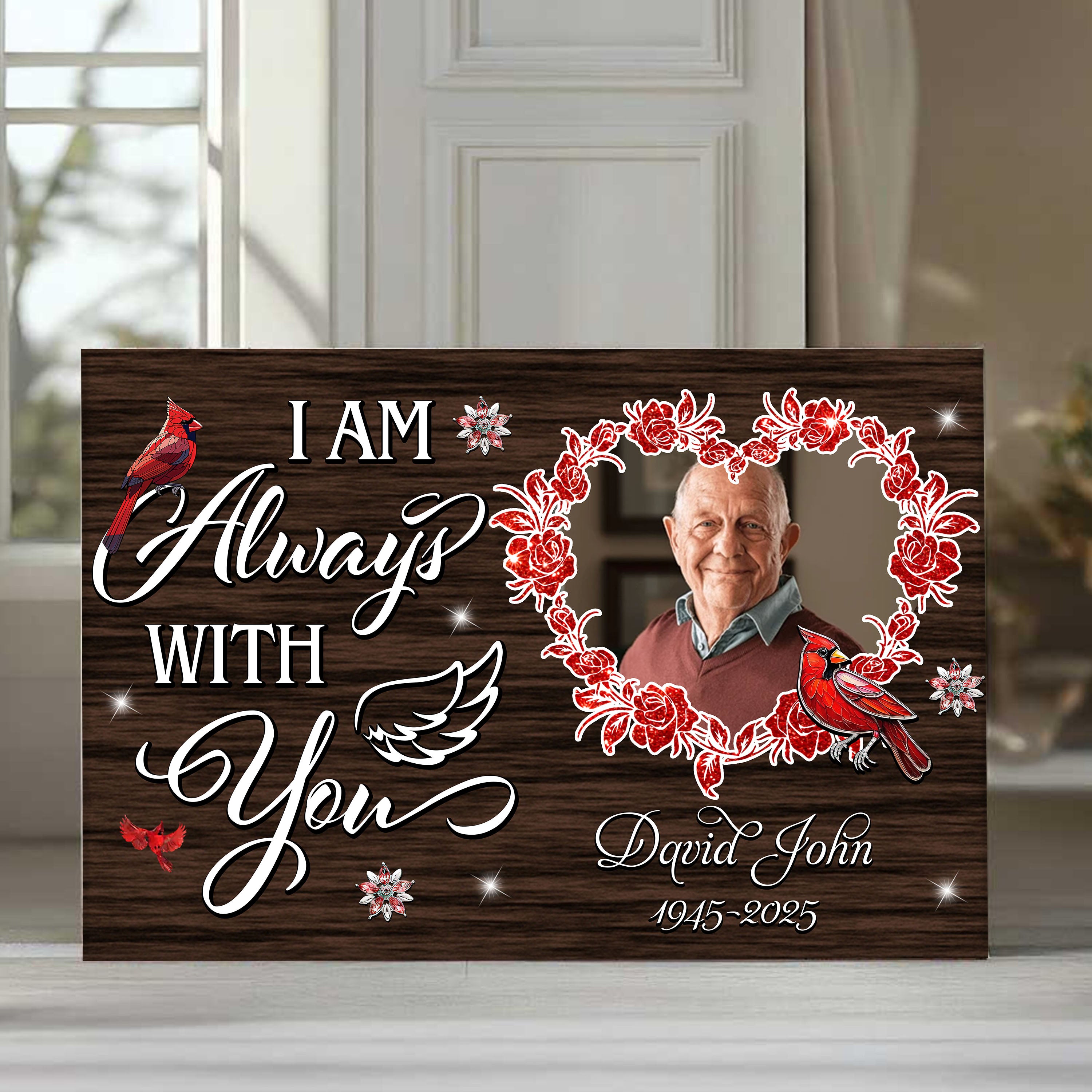 I'm Always With You - Custom Name and Photo Memorial - Personalized Canvas Print - Family Decor