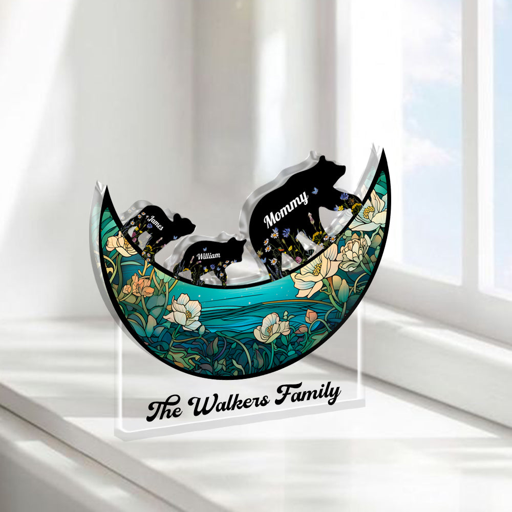Family Bear - Personalized Custom Shaped Acrylic Plaque - Home Decor