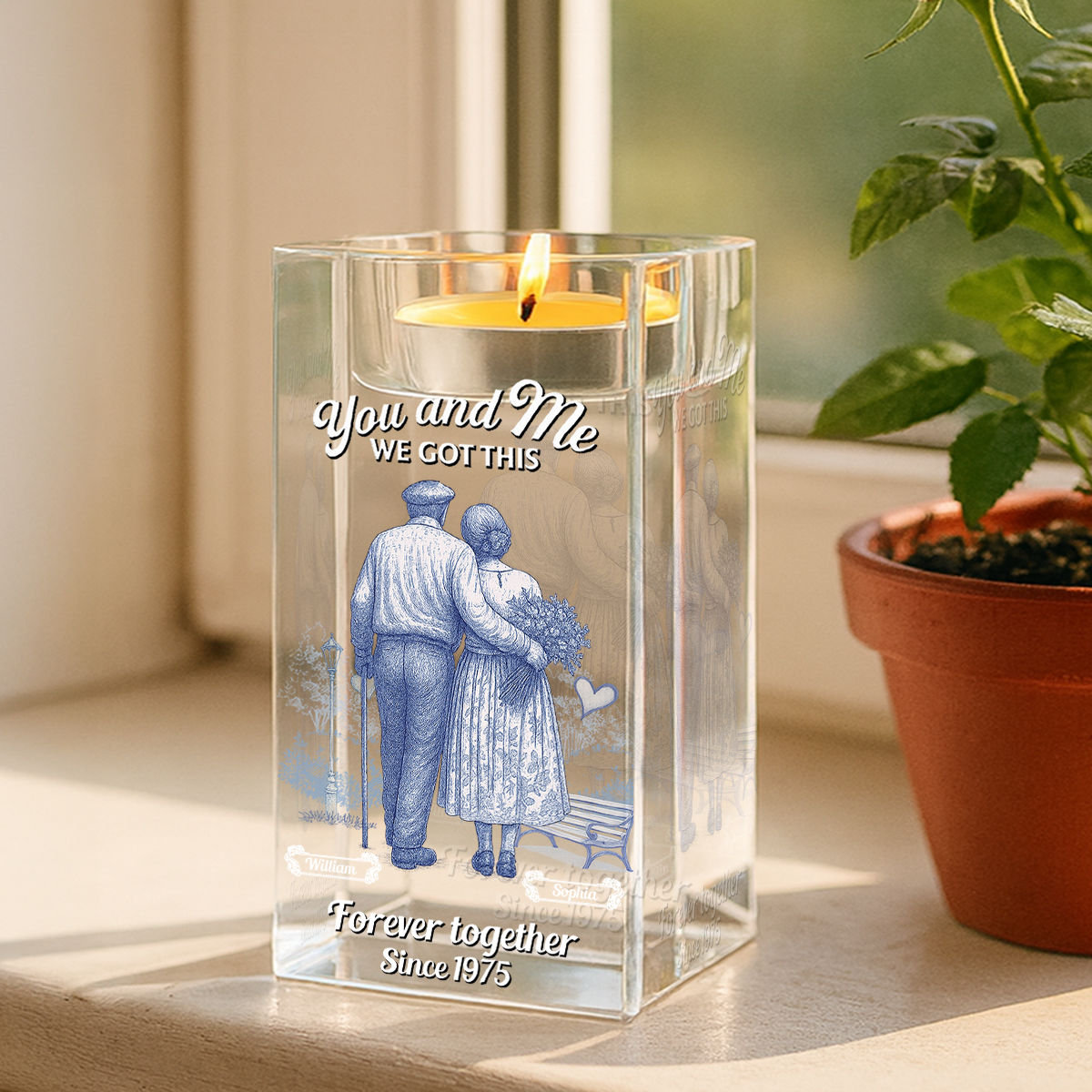 We Got This - Personalized Crystal Candle Holder - Couple Gift