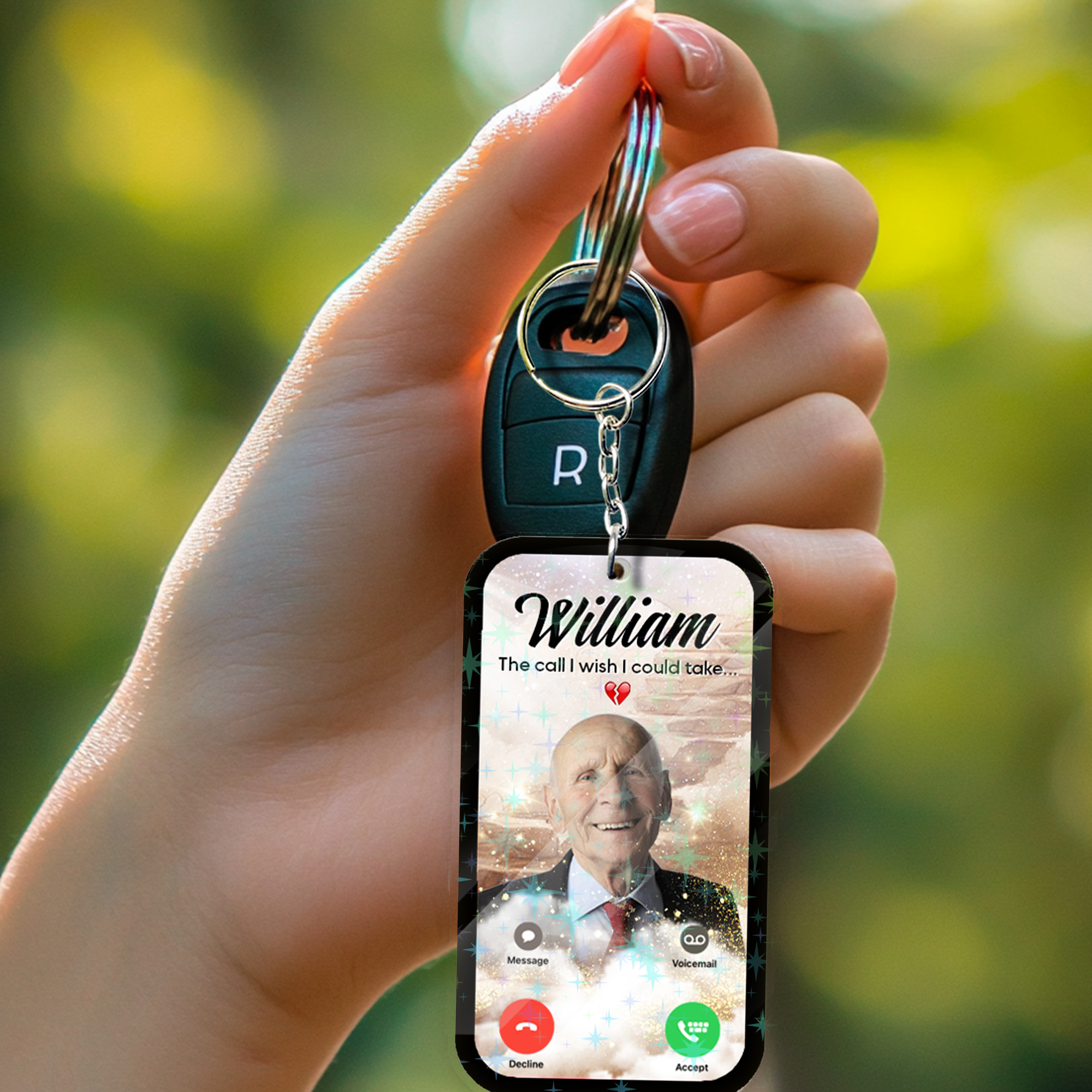 Custom Photo The Phone I Wish Personalized Keychain - Memorial Gift