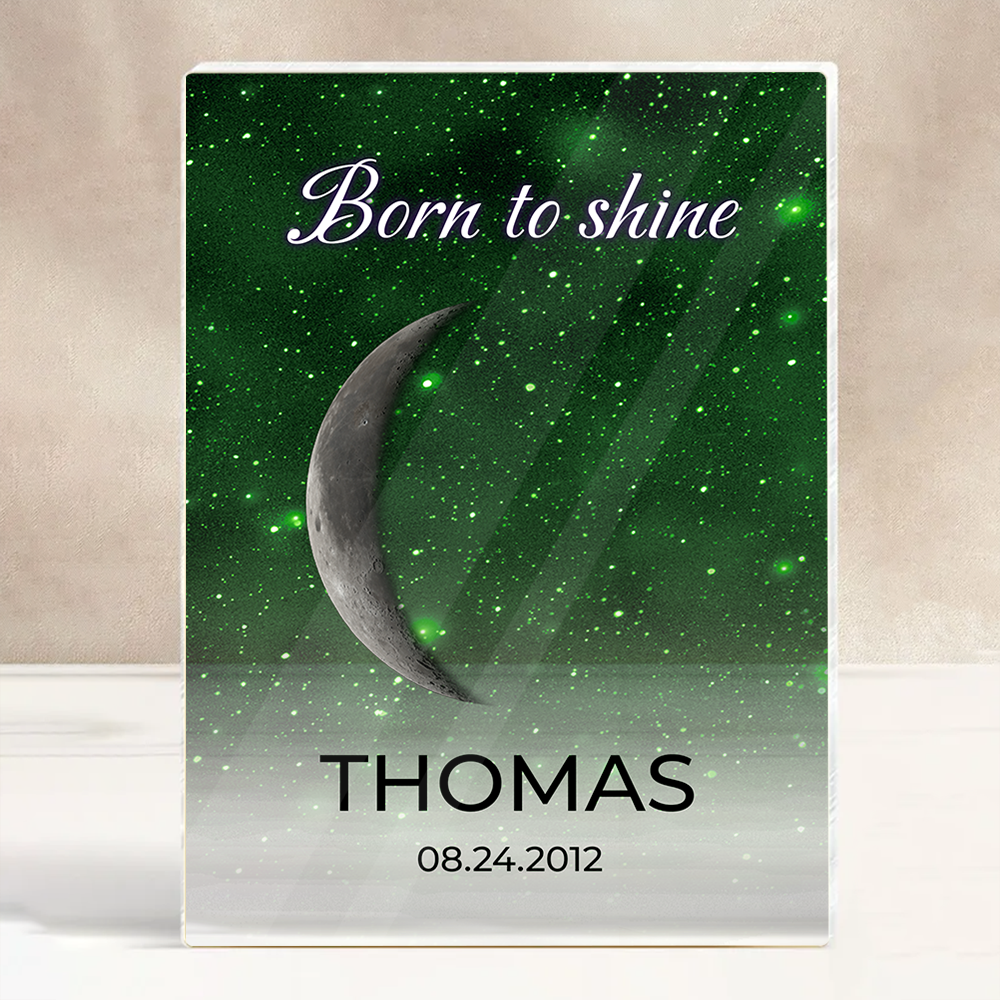 Born to be the Spotlight - Custom Name and Birthdate - Custom Shaped Acrylic Plaque - Home Decor