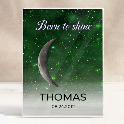 Born to be the Spotlight - Custom Name and Birthdate - Custom Shaped Acrylic Plaque - Home Decor