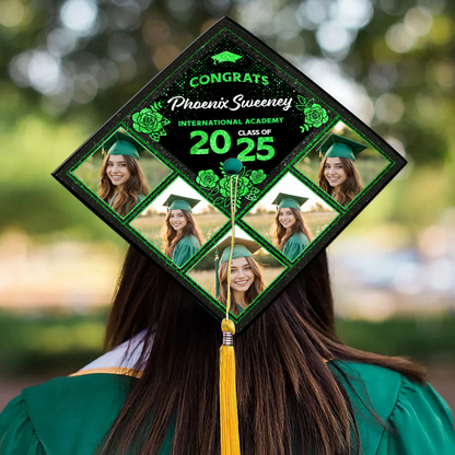 Personalized Class of 2025 Photo Graduation Cap Topper – Custom Grad Cap Decoration, Unique Graduation Keepsake