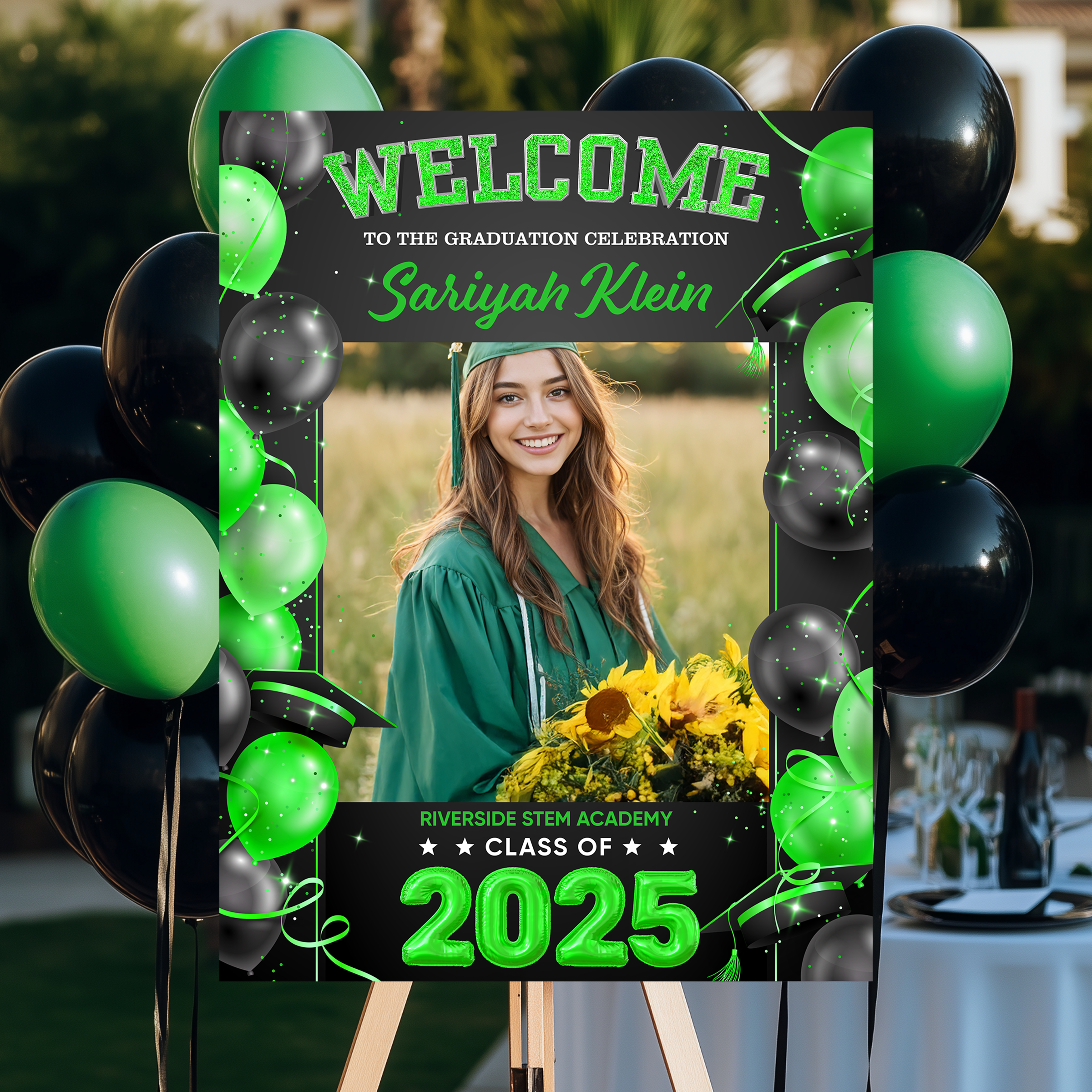Personalized Photo Welcome To The Graduation Celebration Welcome Sign, Class Of 2025, Graduation Decor