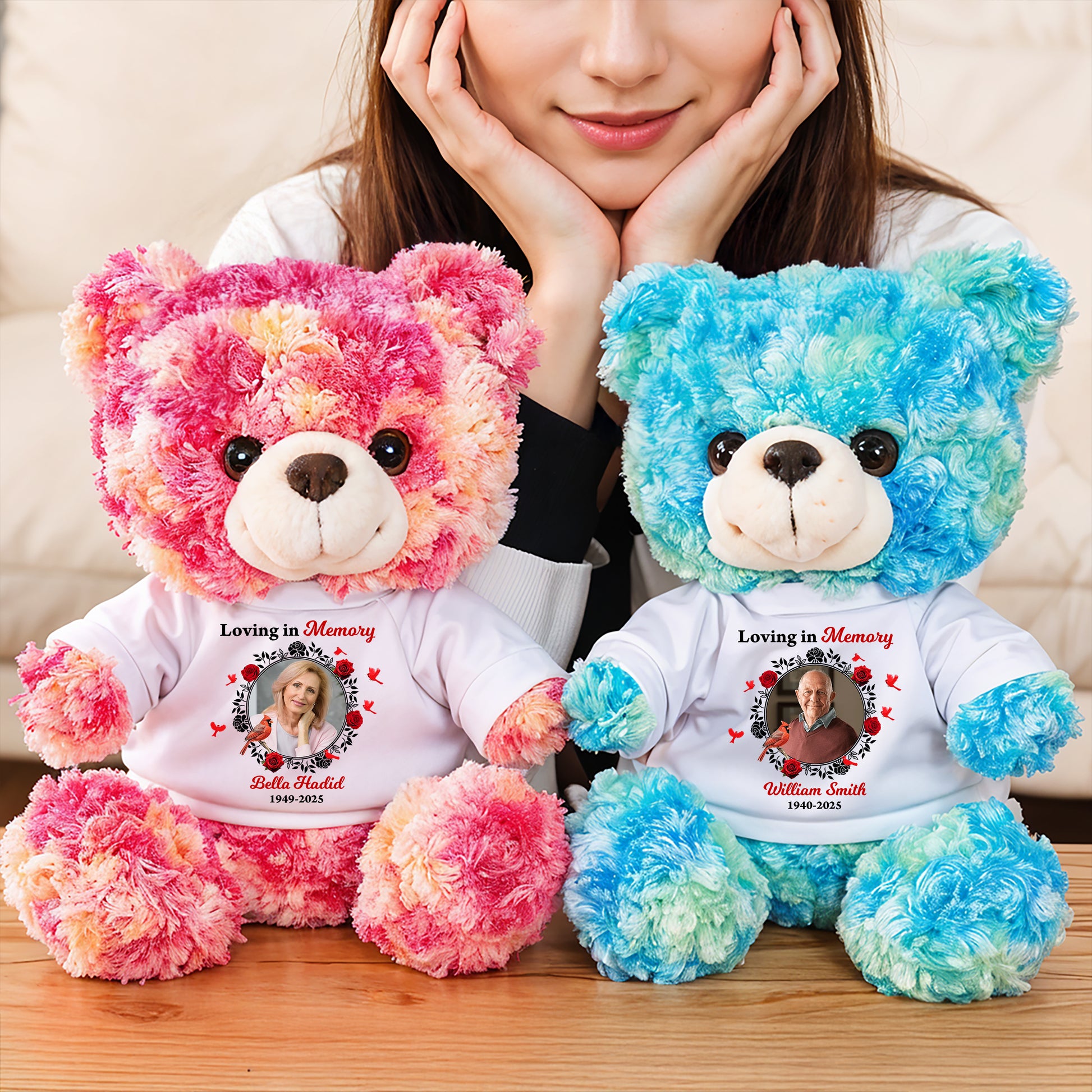 Loving In Memory - Personalized Memorial Bear Plush - Memorial Gift